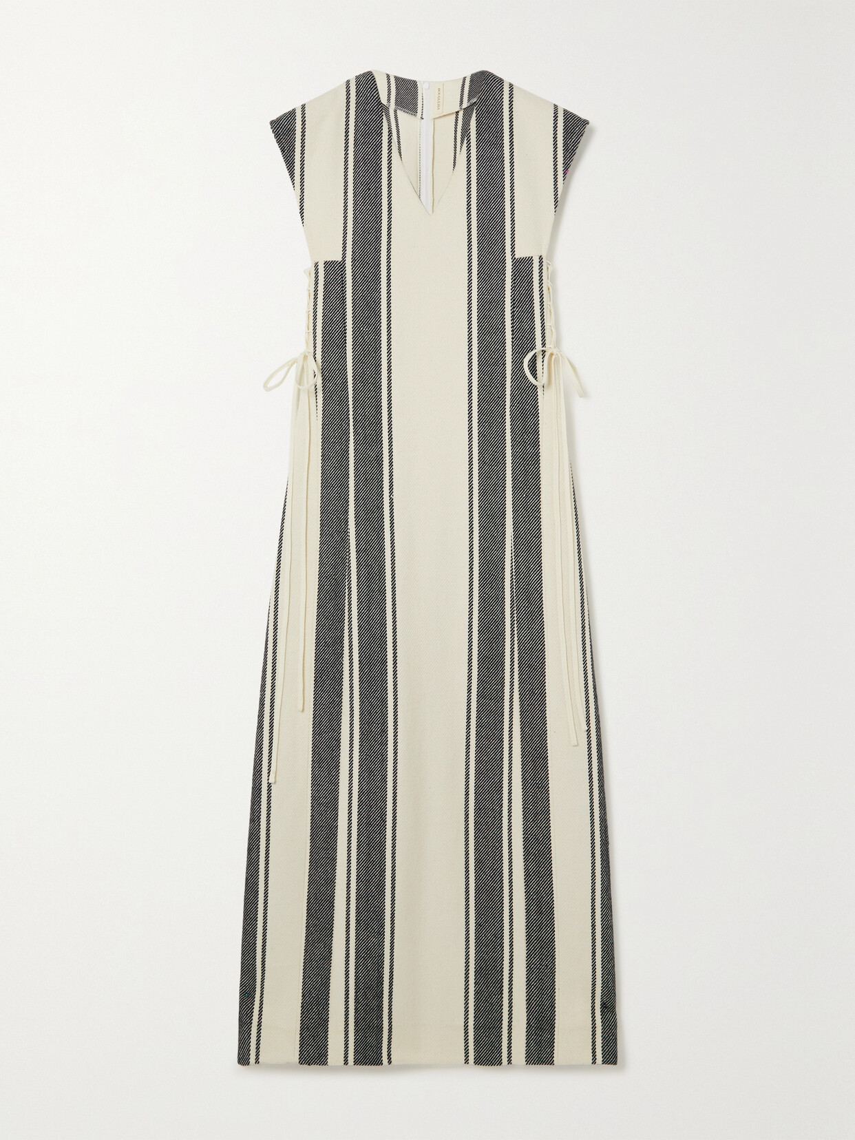 Bouguessa - Lea Striped Cotton-jacquard Midi Dress - White