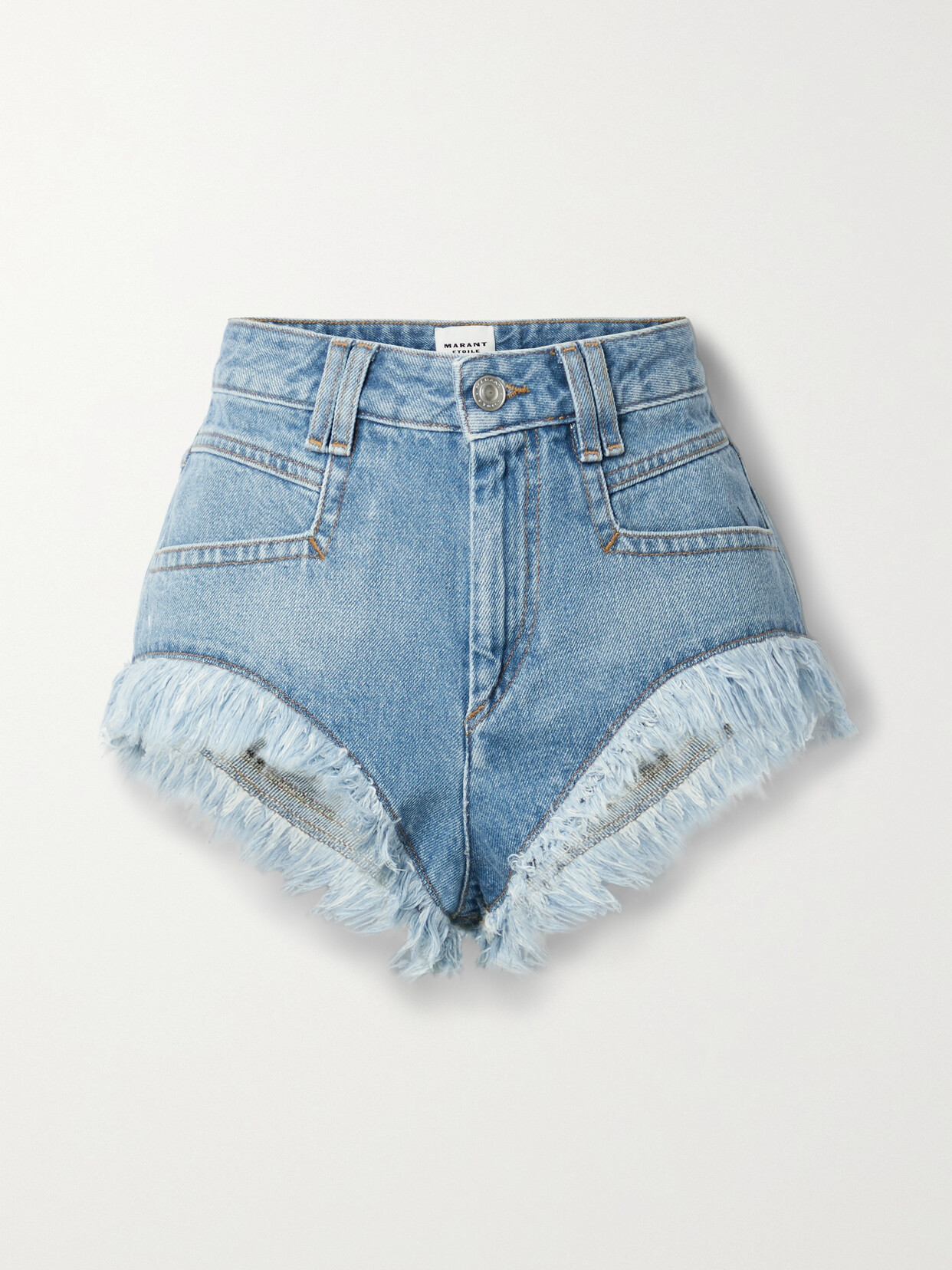 Marant Étoile Eneidao Frayed Denim Shorts - Blue