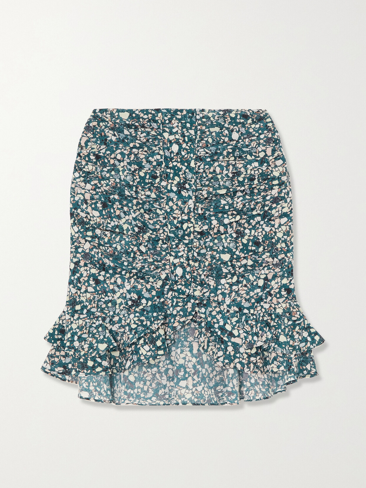 Isabel Marant - Milendi Ruffled Printed Stretch-silk Mini Skirt - Blue