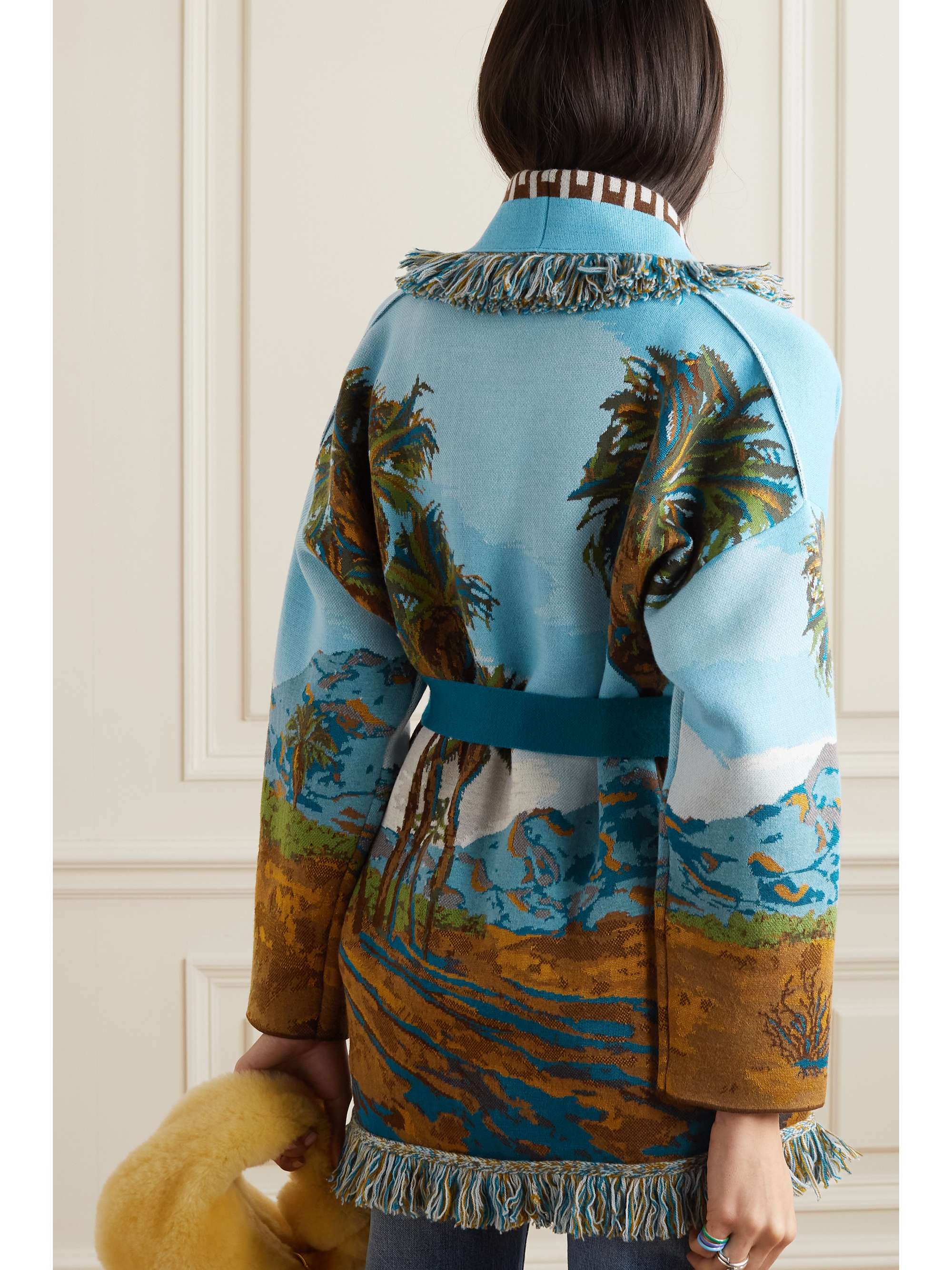 ALANUI Land of Dreams fringed cotton, wool and silk-blend jacquard cardigan