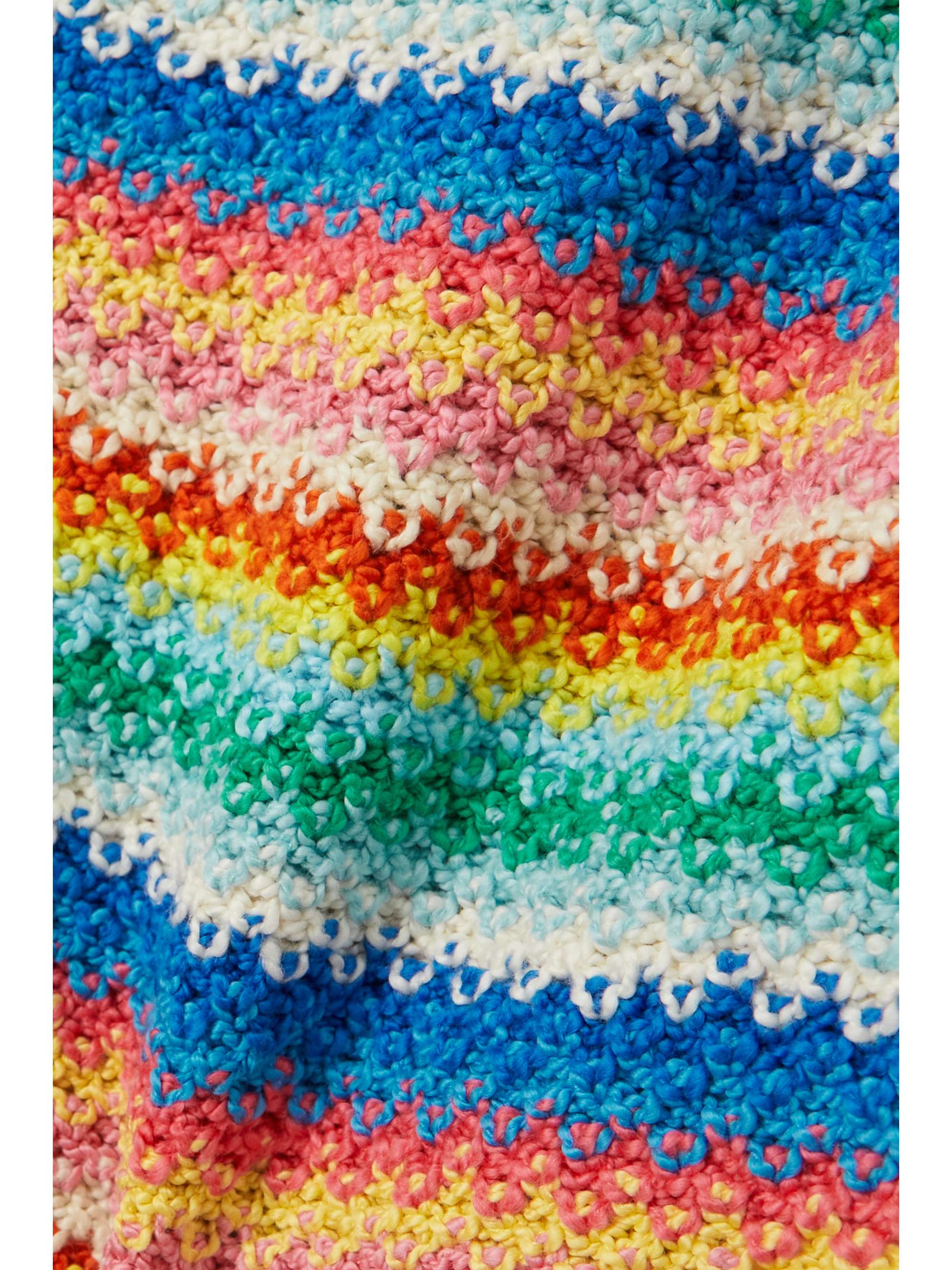 ALANUI Over The Rainbow striped crocheted cotton shorts