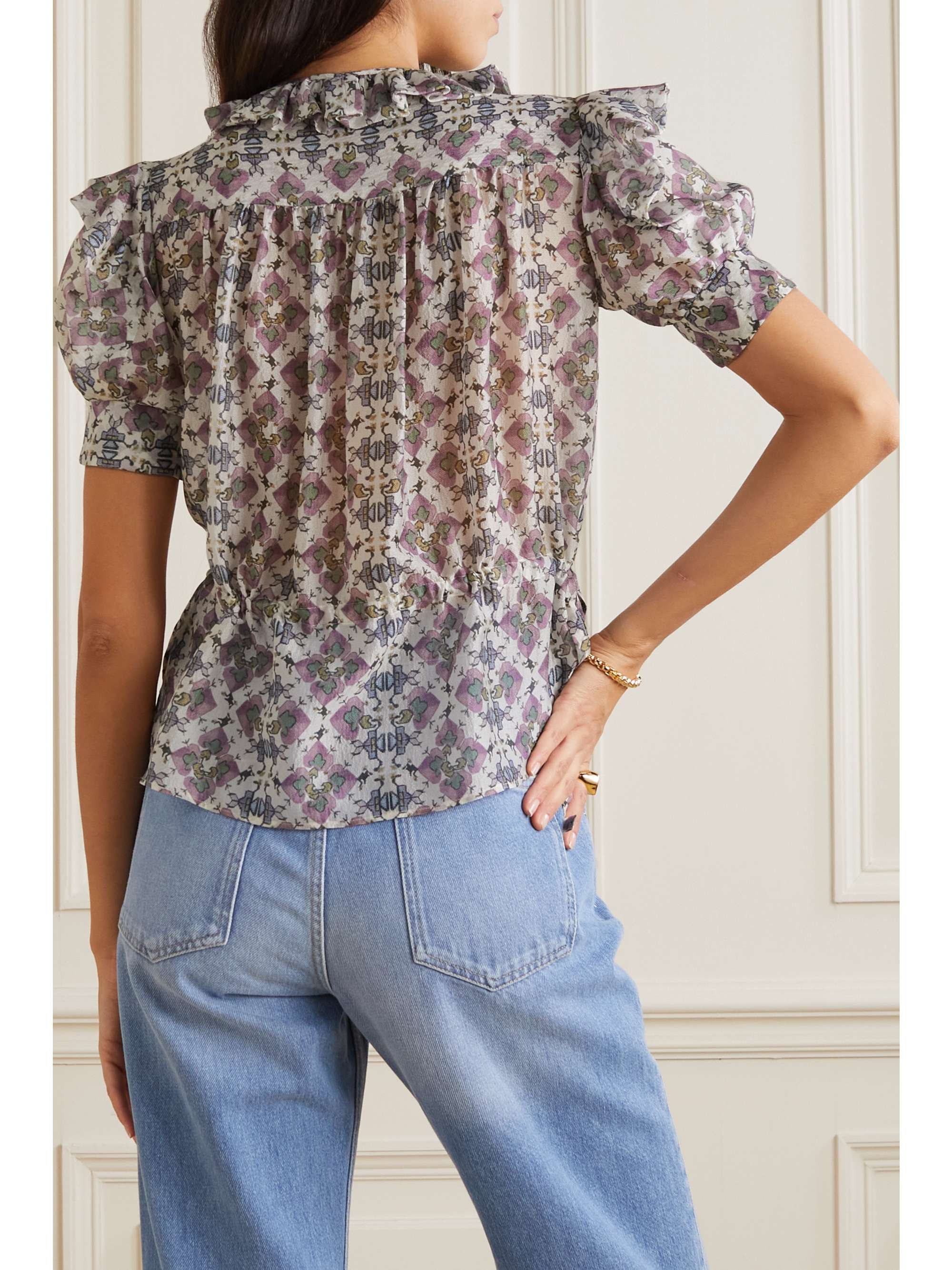 ISABEL MARANT Annaelle ruffled silk-voile blouse |