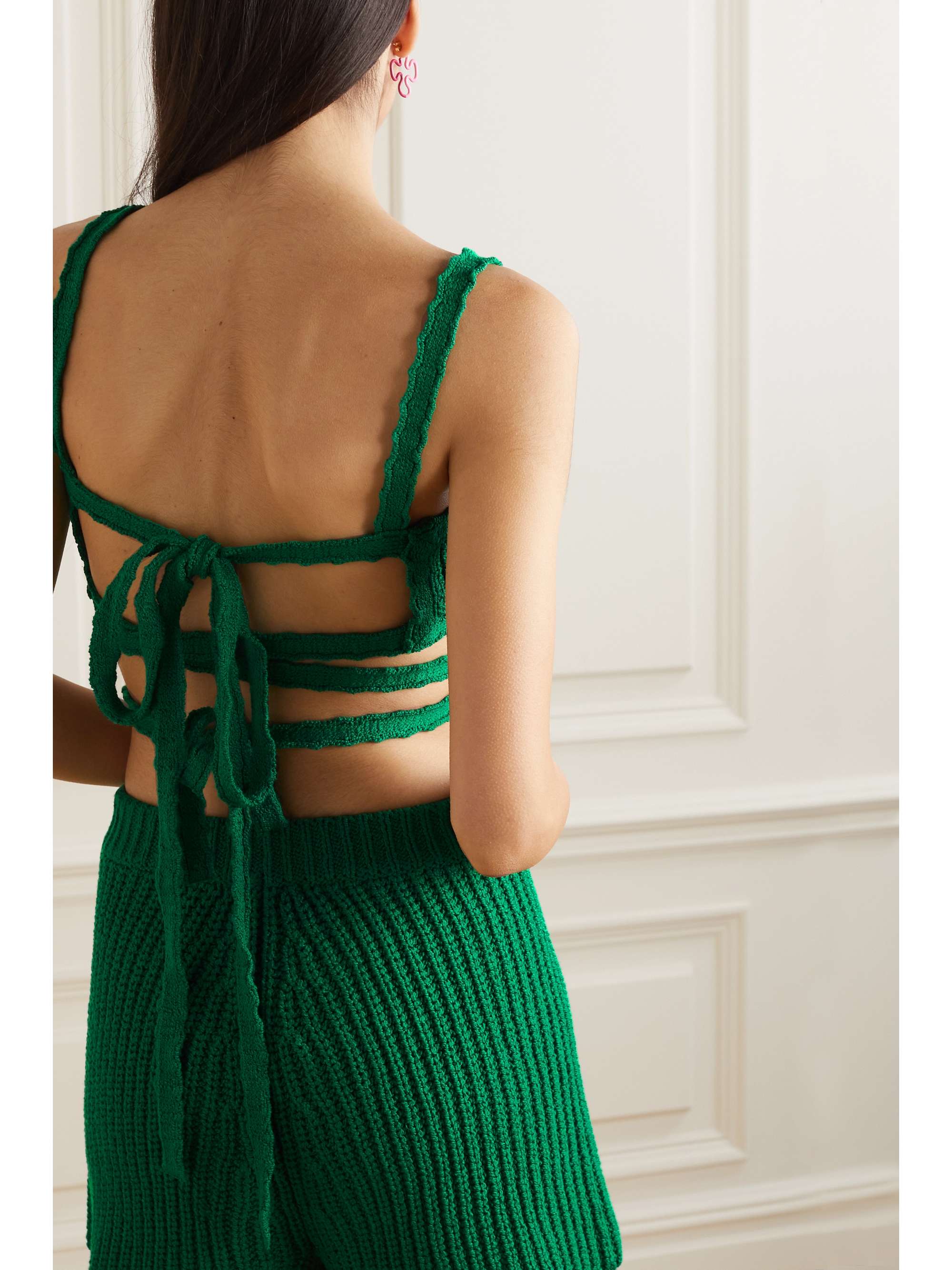 ALANUI Palm Springs tie-detailed crochet-cotton bralette