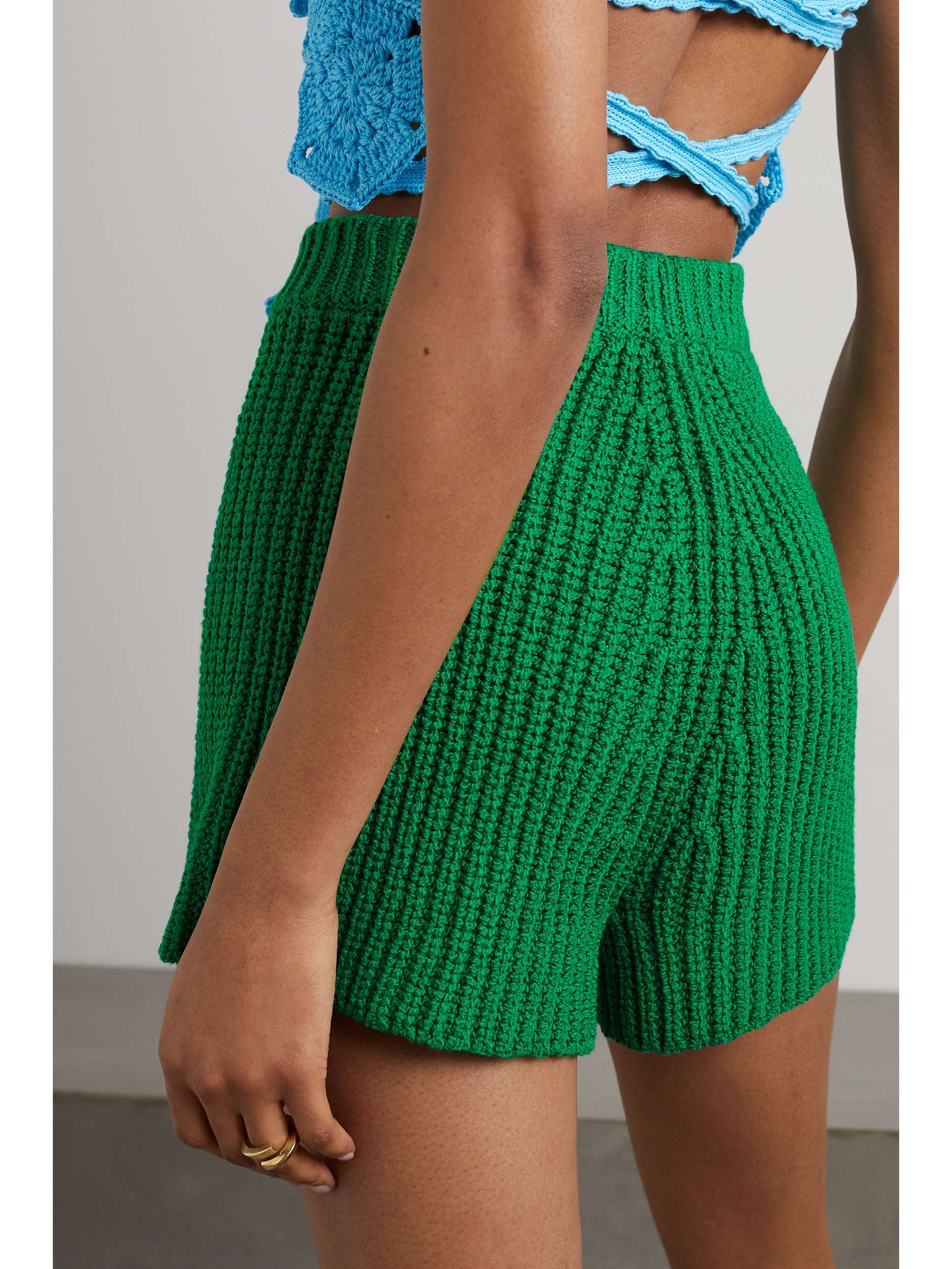 ALANUI Palm Springs ribbed cotton shorts