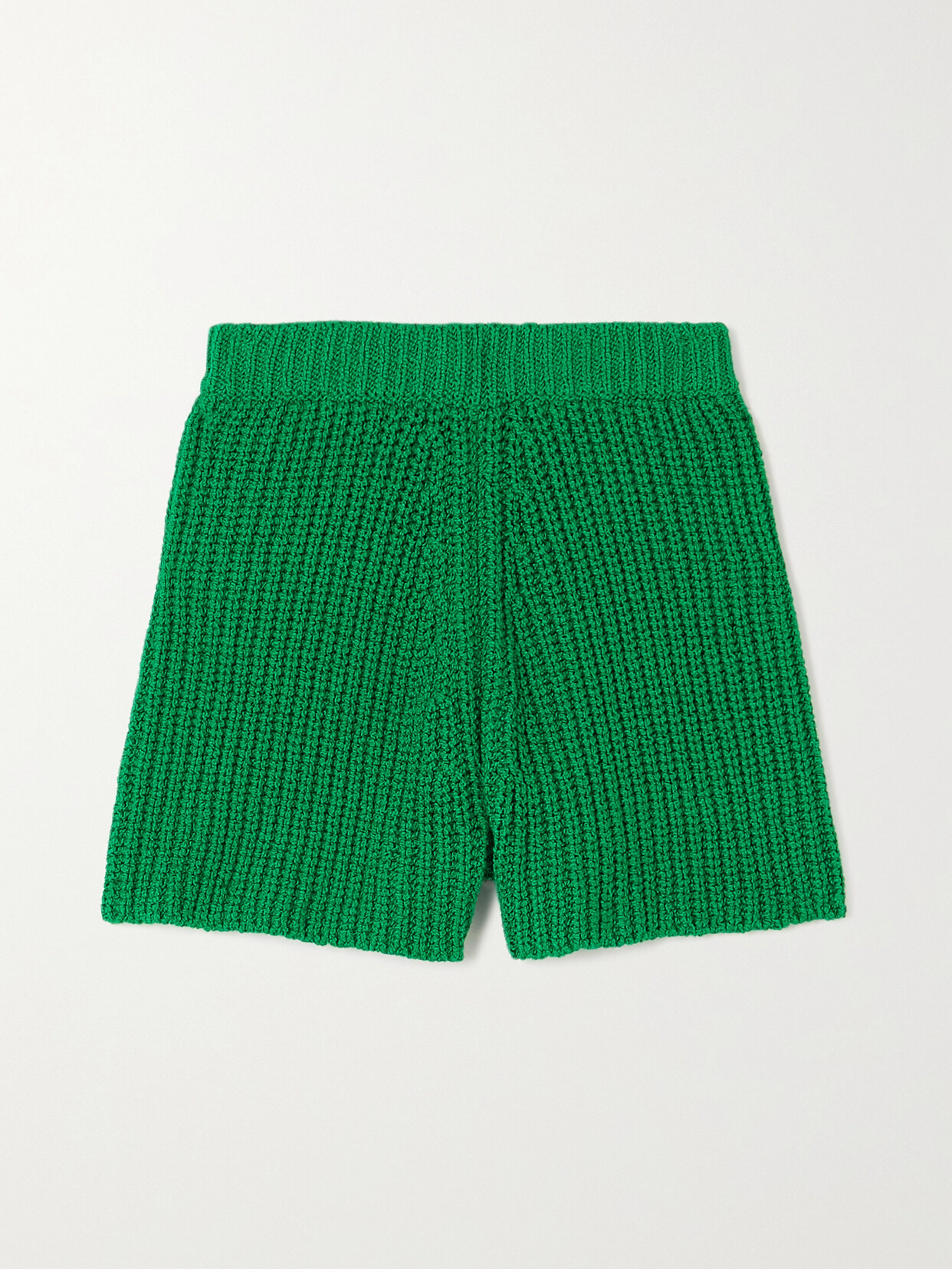 Alanui - Palm Springs Ribbed Cotton Shorts - Green