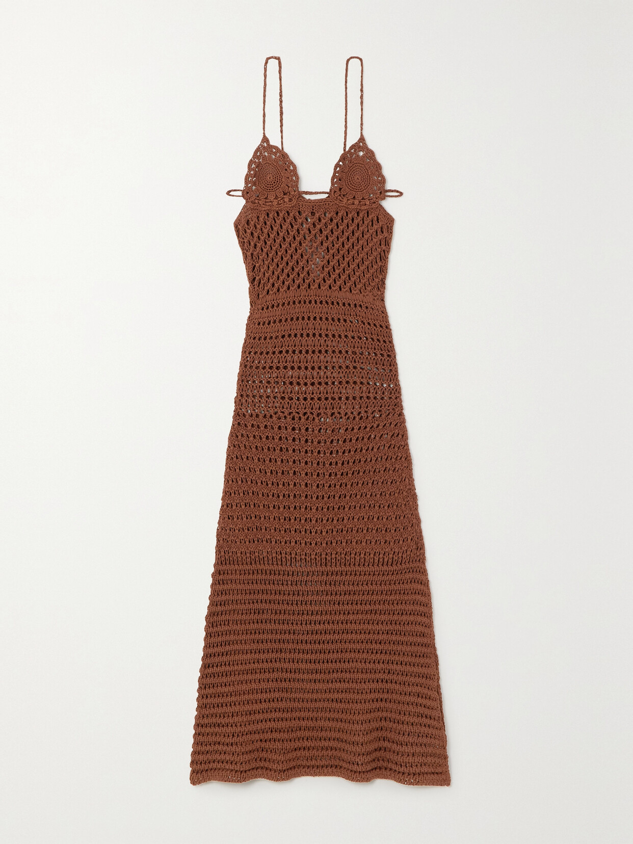 Alanui - Mother Nature Crocheted Cotton Maxi Dress - Brown