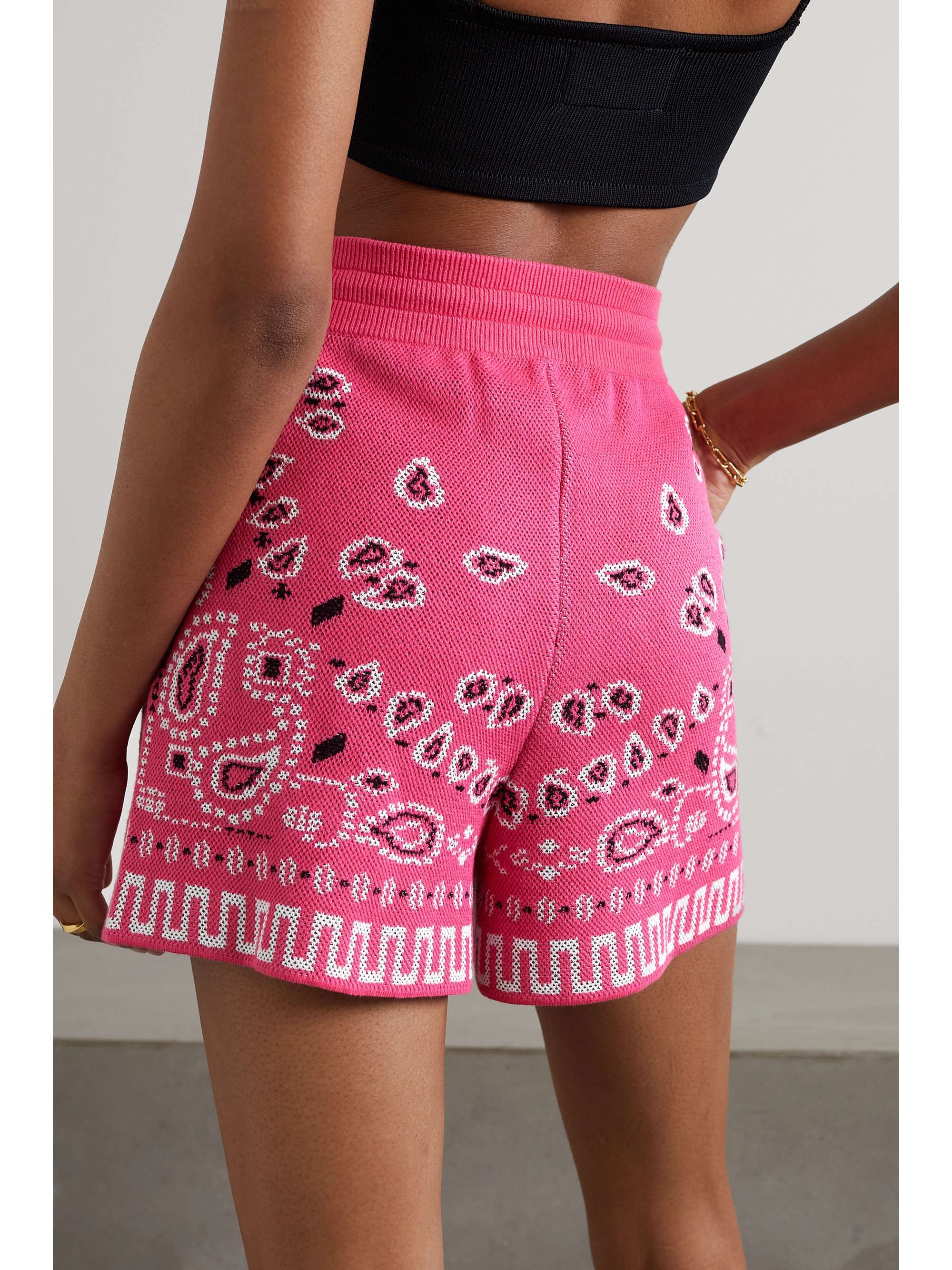 ALANUI Bandana cotton-blend jacquard shorts