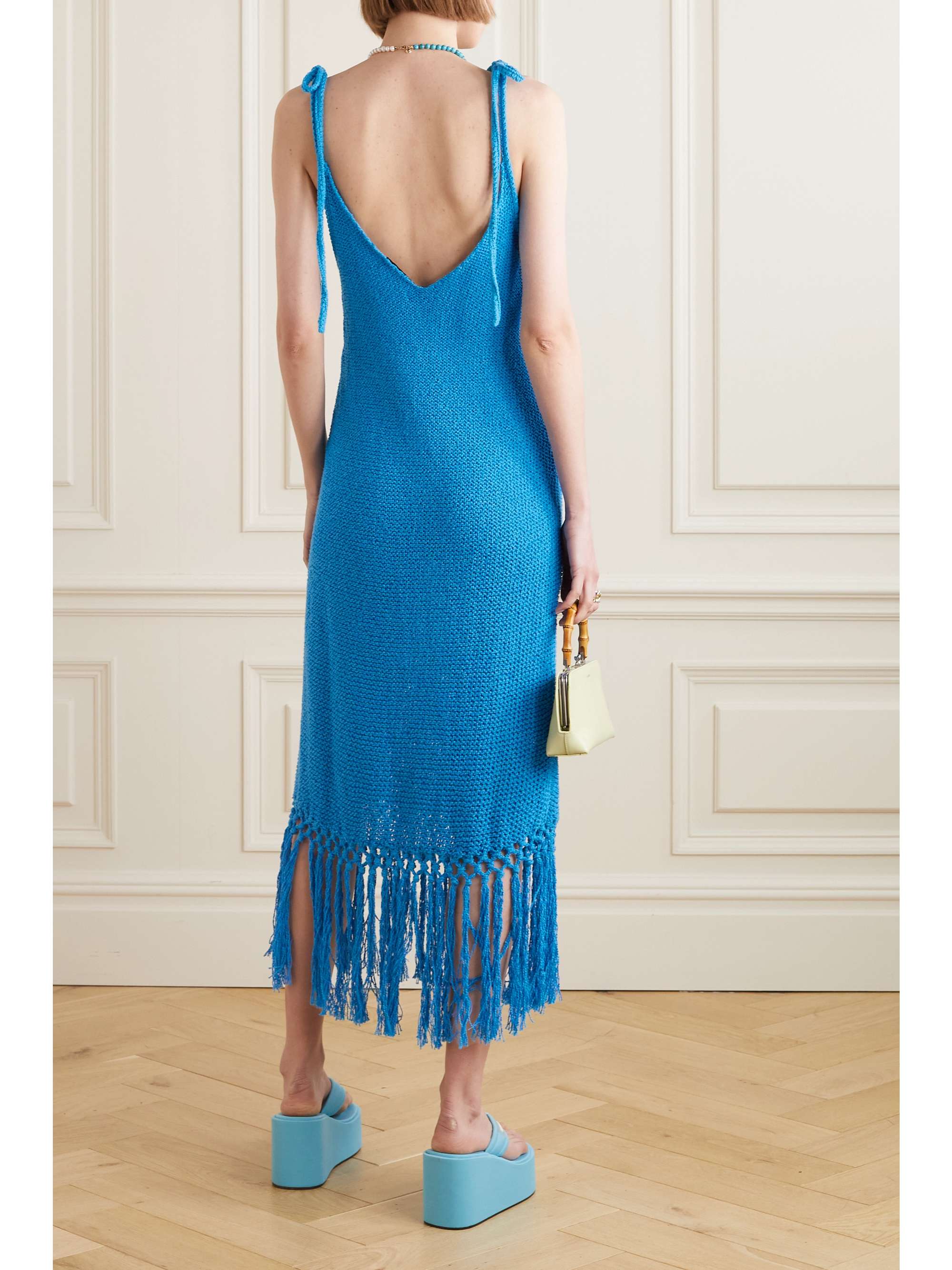 ALANUI Sunset At The Beach fringed crocheted cotton midi dress