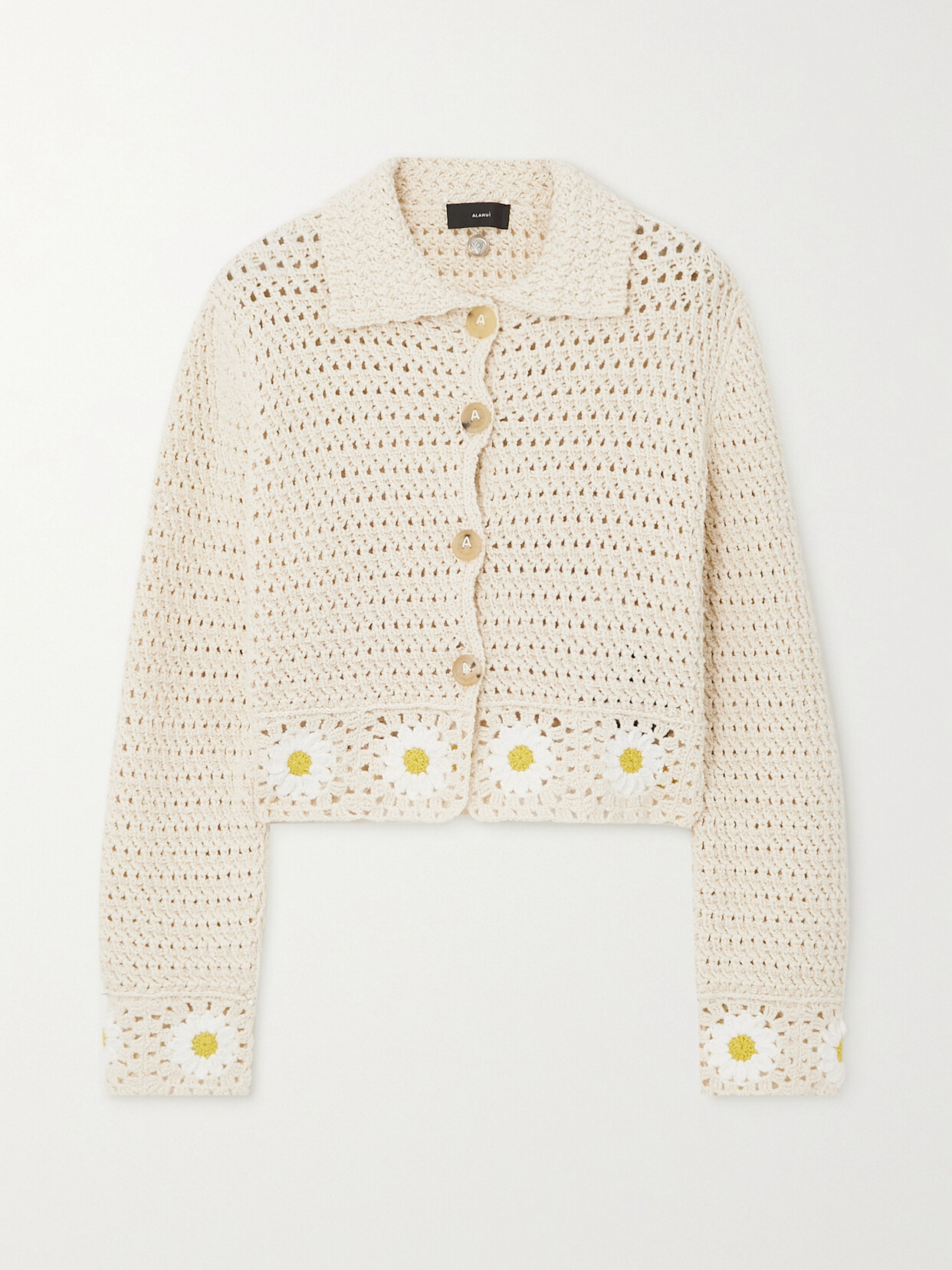 Alanui - Daisy Crocheted Cotton Jacket - White