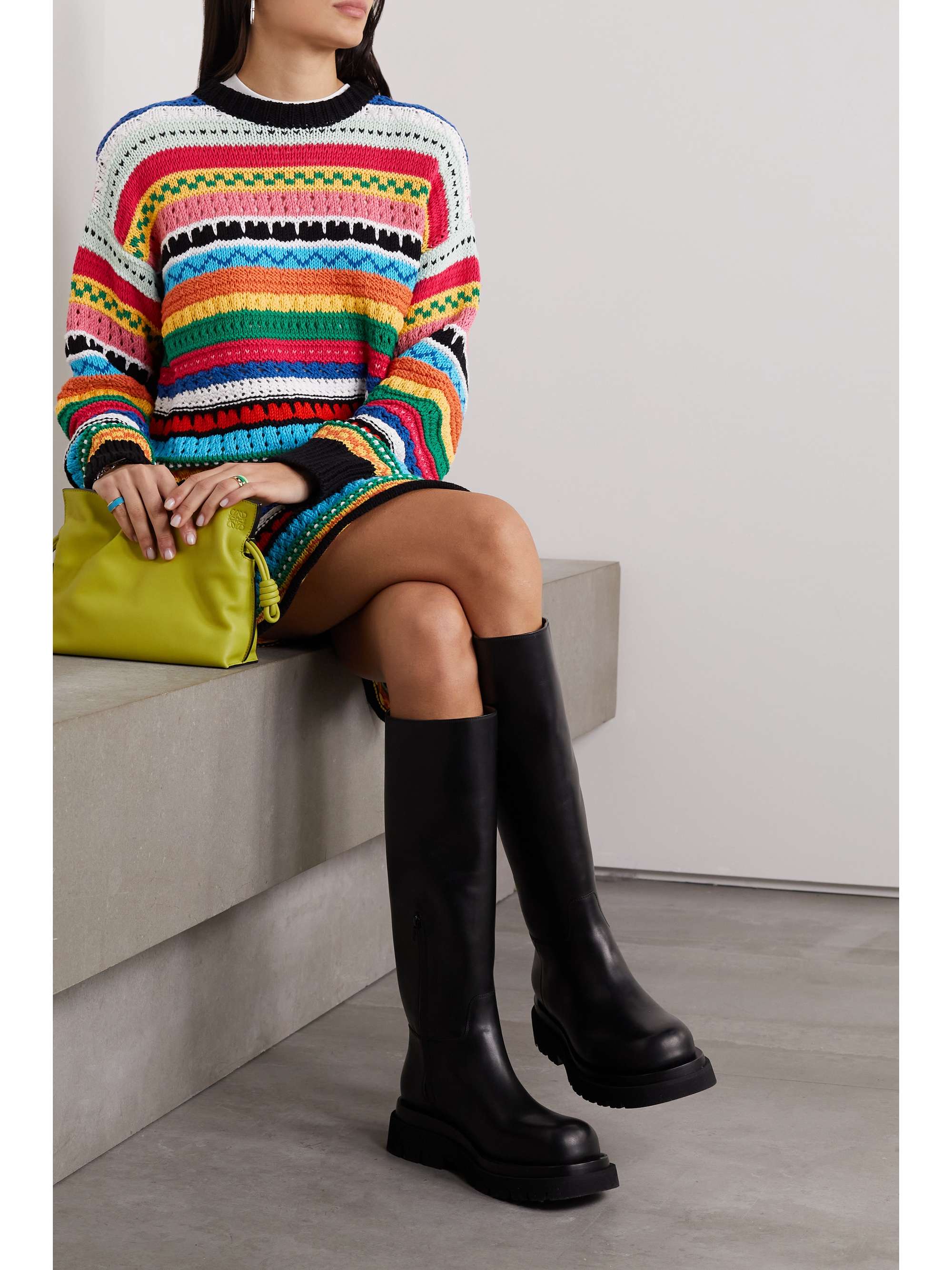 ALANUI Over The Horizon striped open-knit cotton sweater