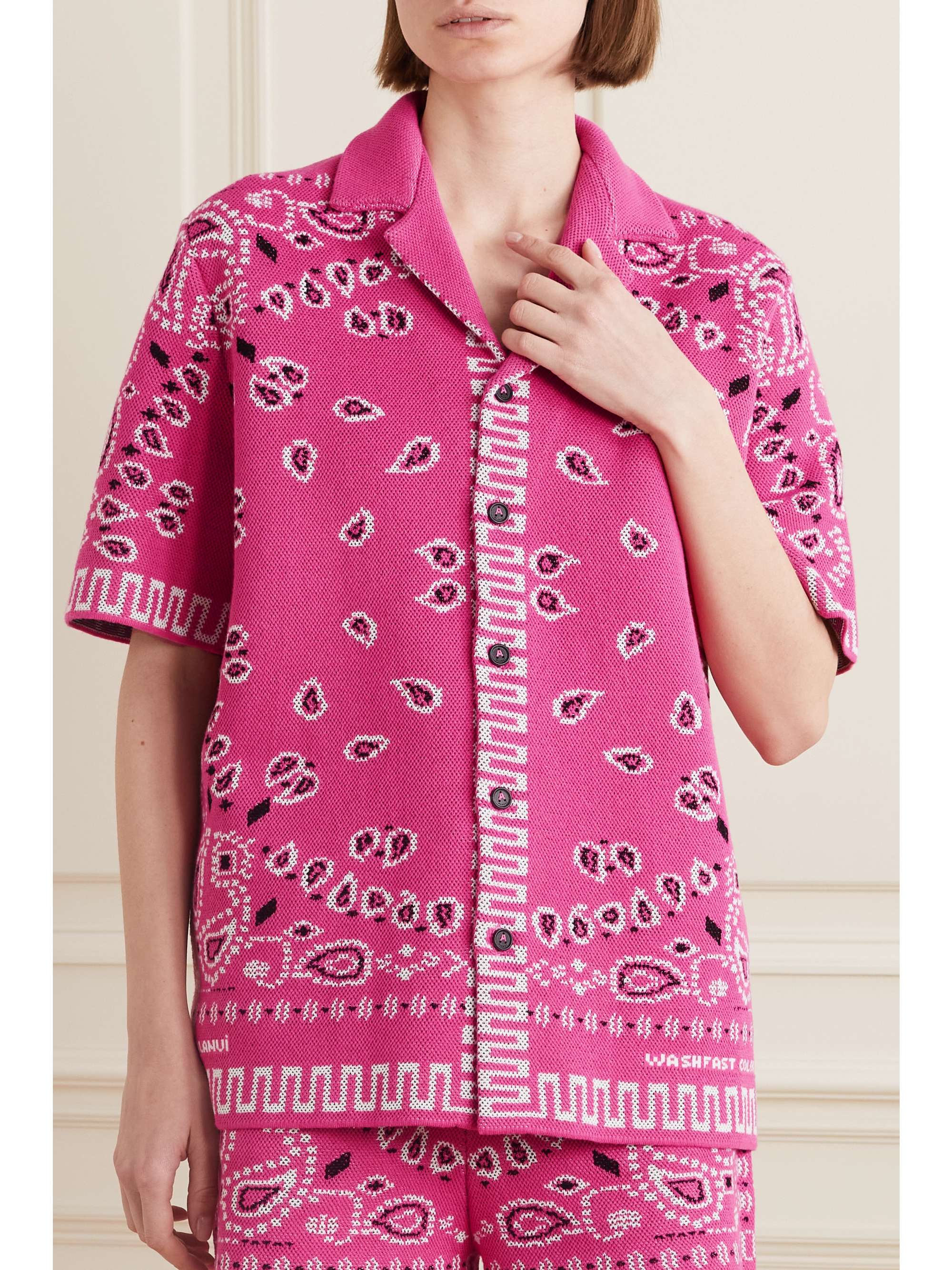 ALANUI Bandana jacquard cotton-piqué shirt
