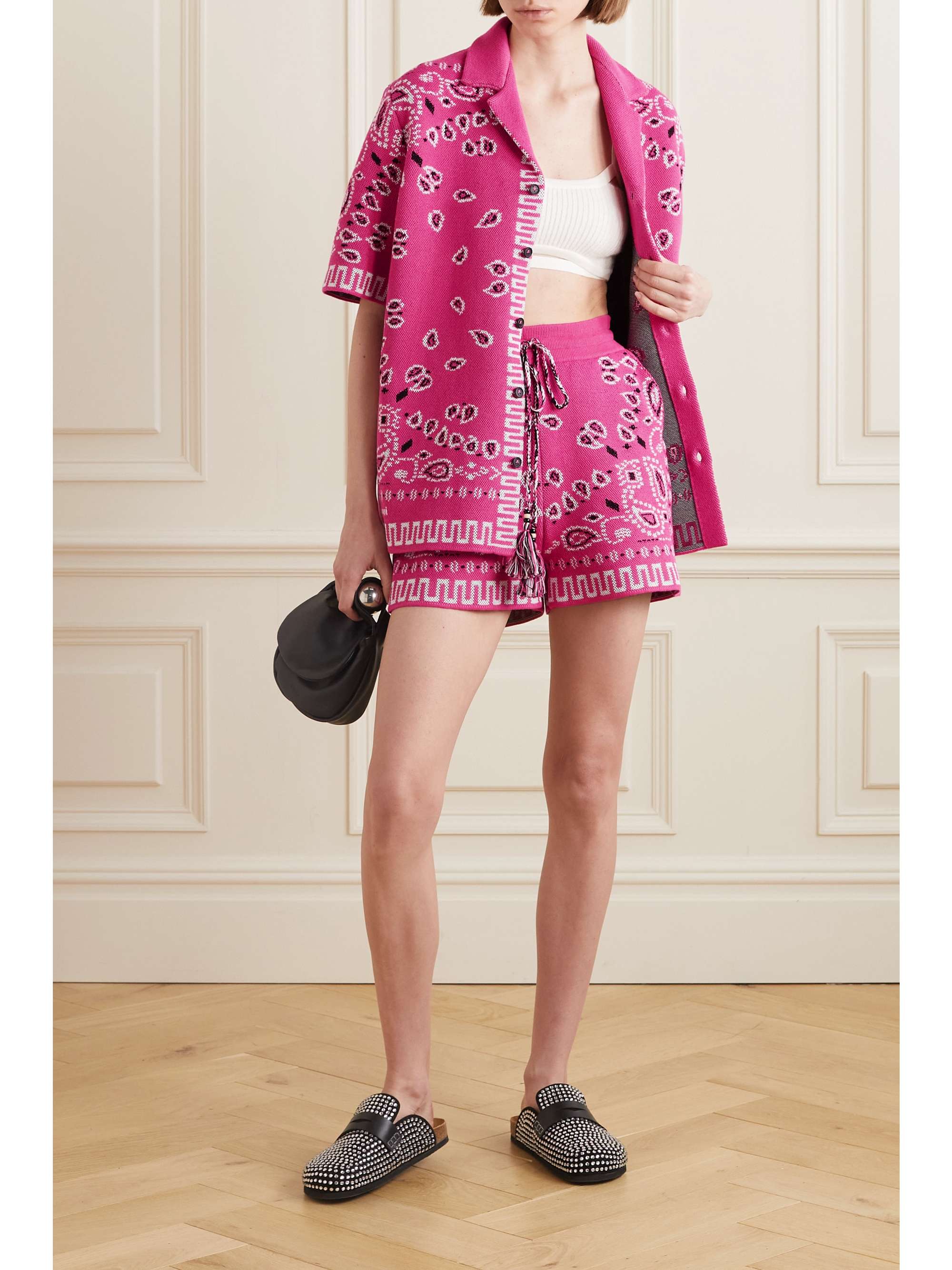 ALANUI Bandana jacquard cotton-piqué shirt