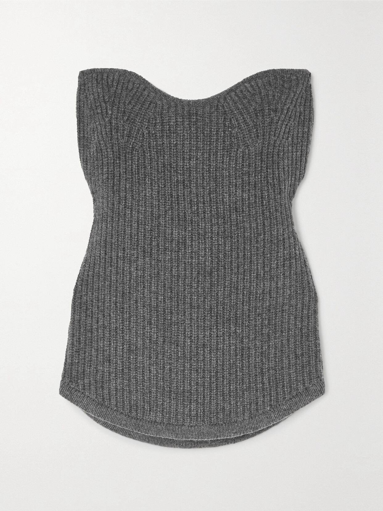 Isabel Marant Blaze Strapless Ribbed Wool And Cashmere-blend Top - Gray