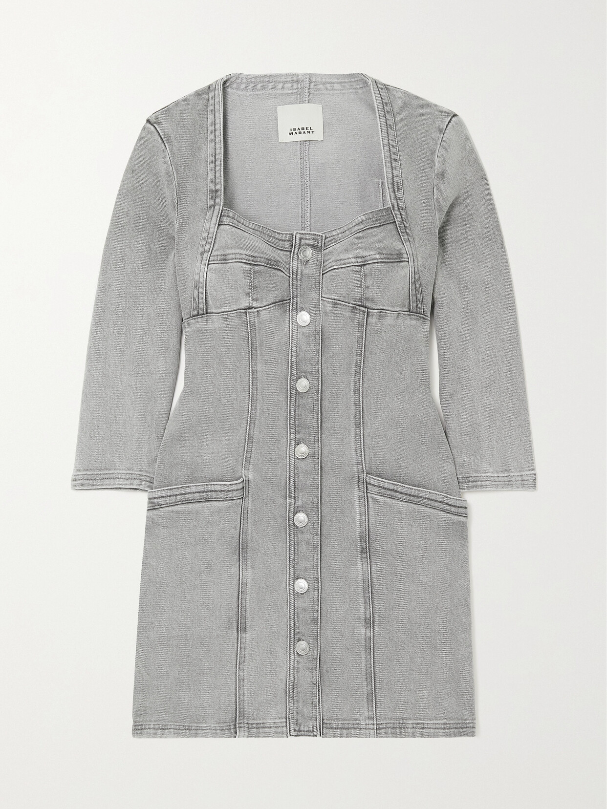 Isabel Marant - Vona Denim Mini Dress - Gray