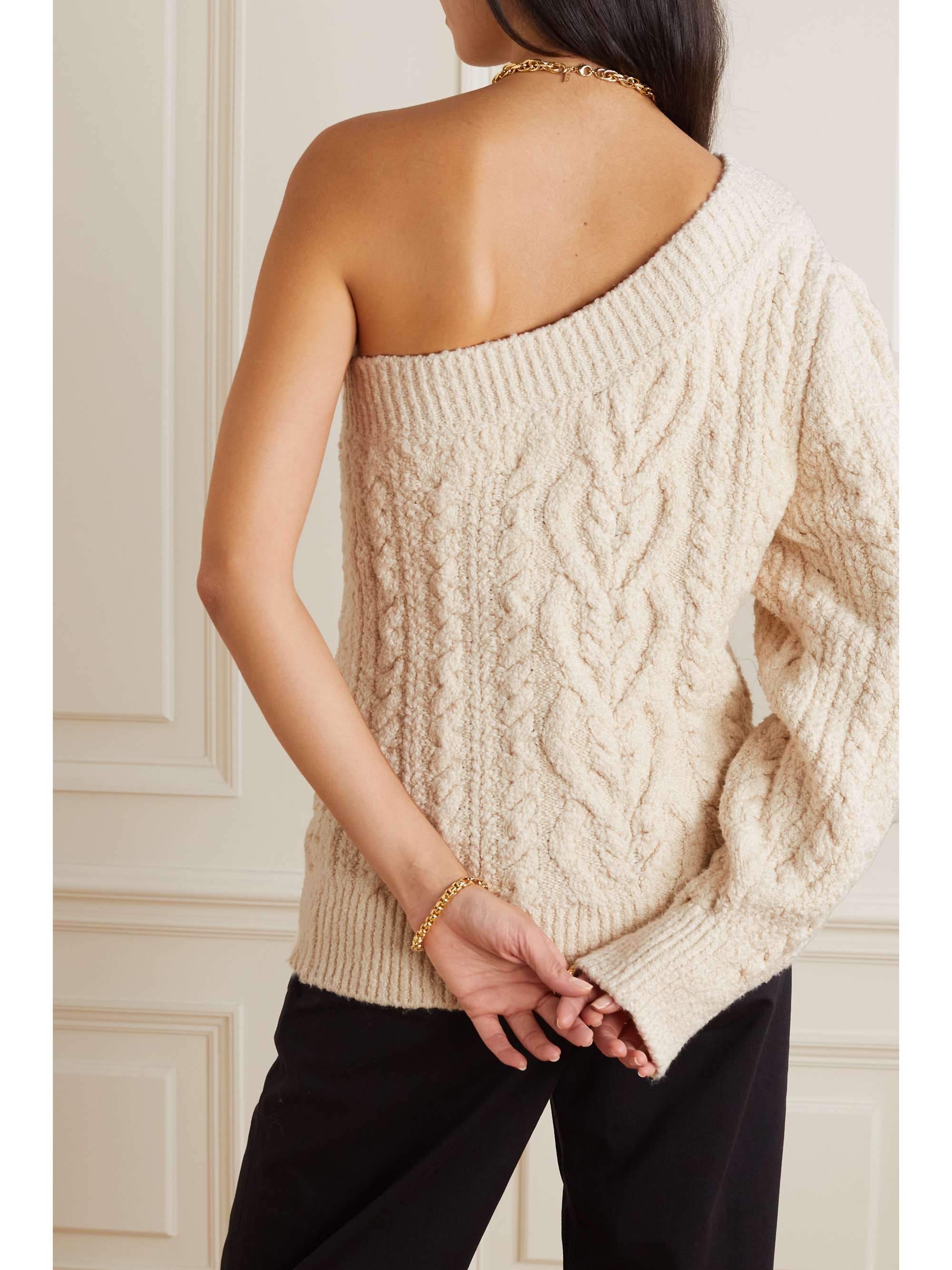 ISABEL MARANT Pull asymétrique en coton mélangé à mailles torsadées Blaine
