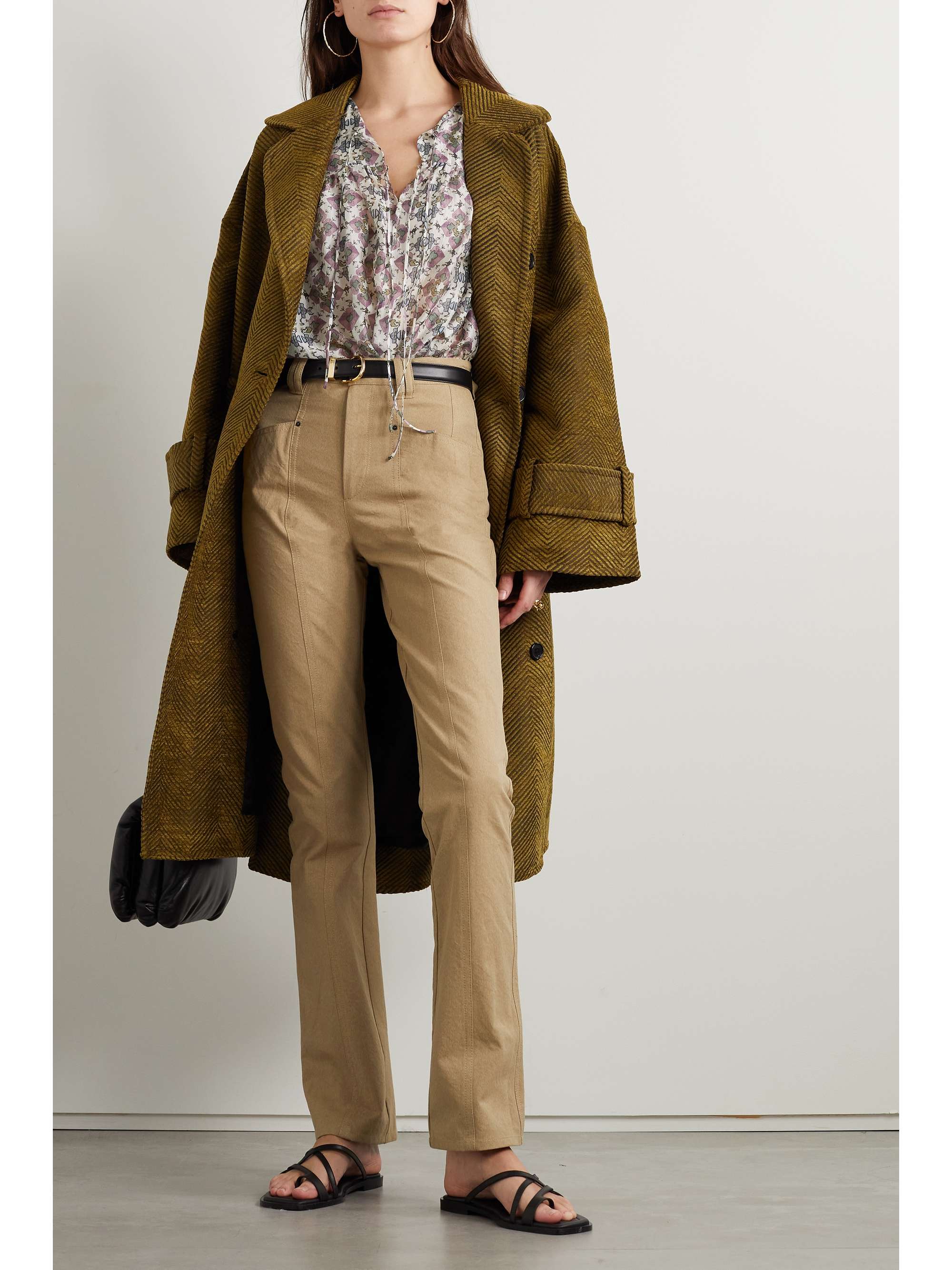 ISABEL MARANT 아메티사 프린트 텍스처 실크 블라우스
