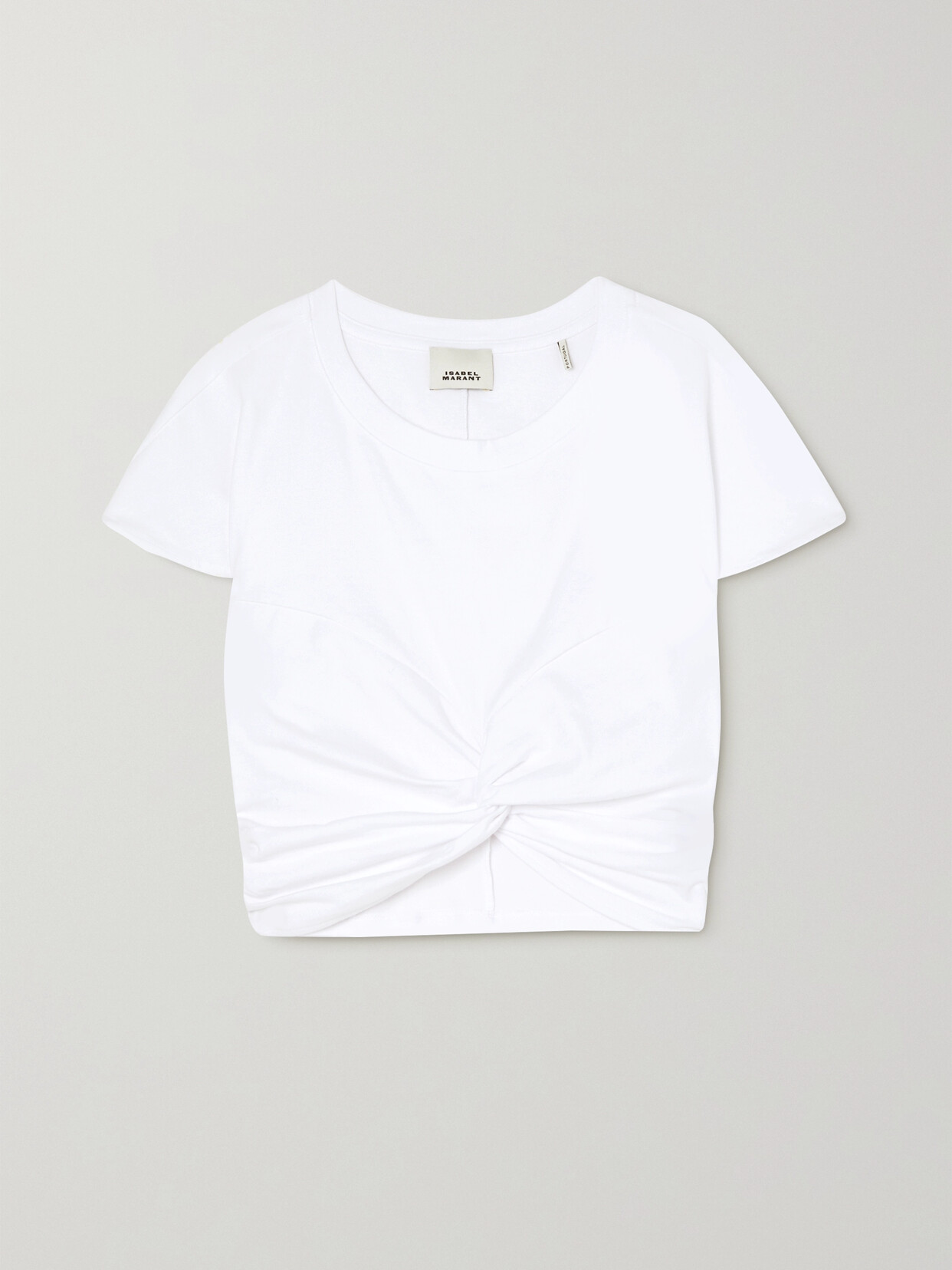 Isabel Marant - Zineae Cropped Twist-front Cotton-jersey T-shirt - White