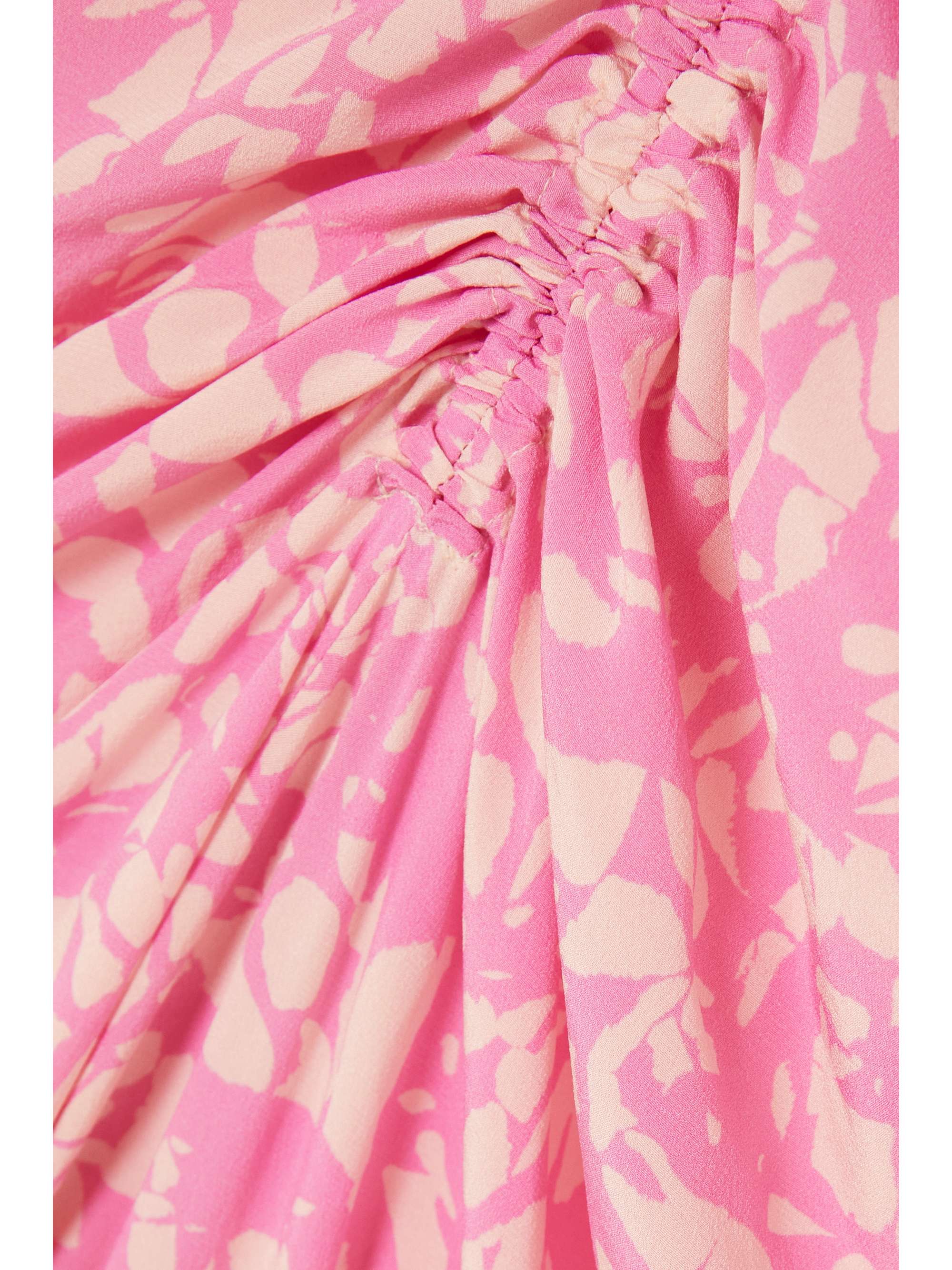 ISABEL MARANT Robe en crêpe de soie stretch à imprimé fleuri et à fronces