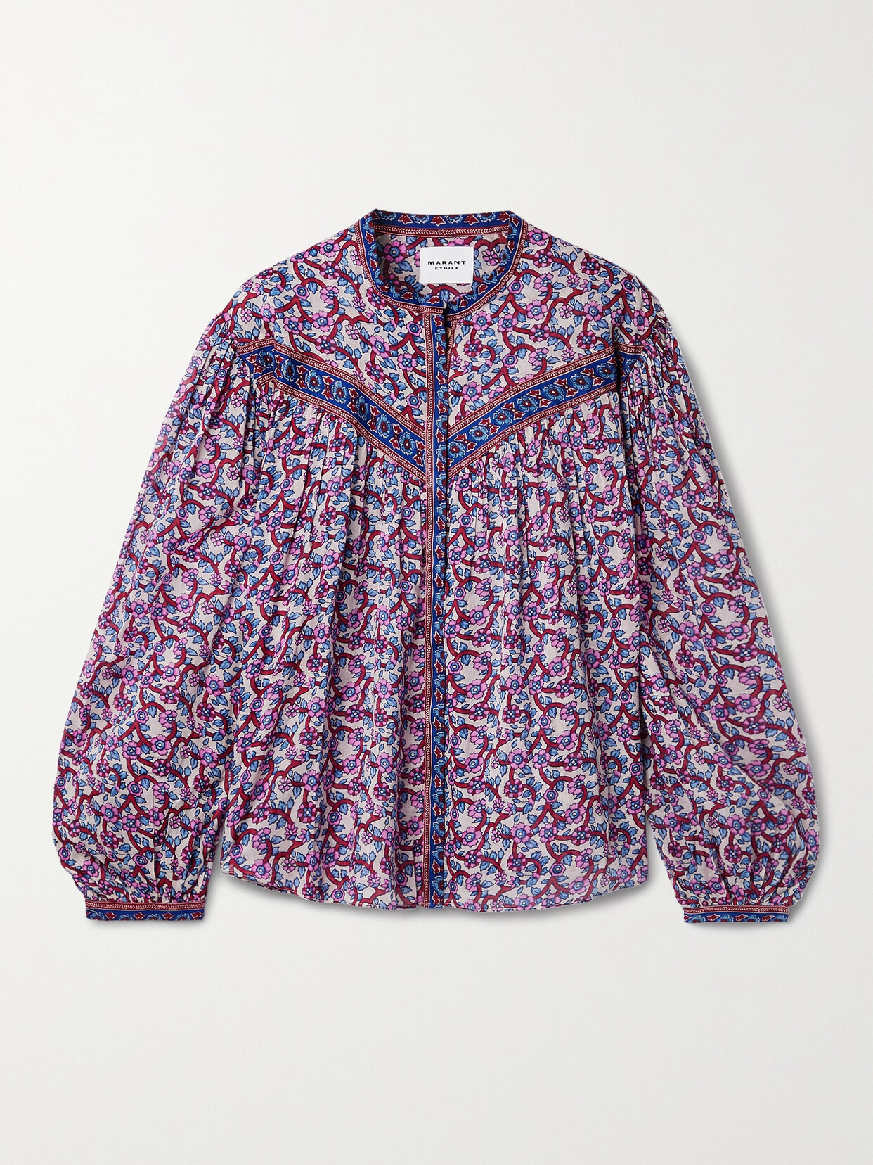 Marant Étoile Salika Floral-print Cotton-voile Blouse - Pink