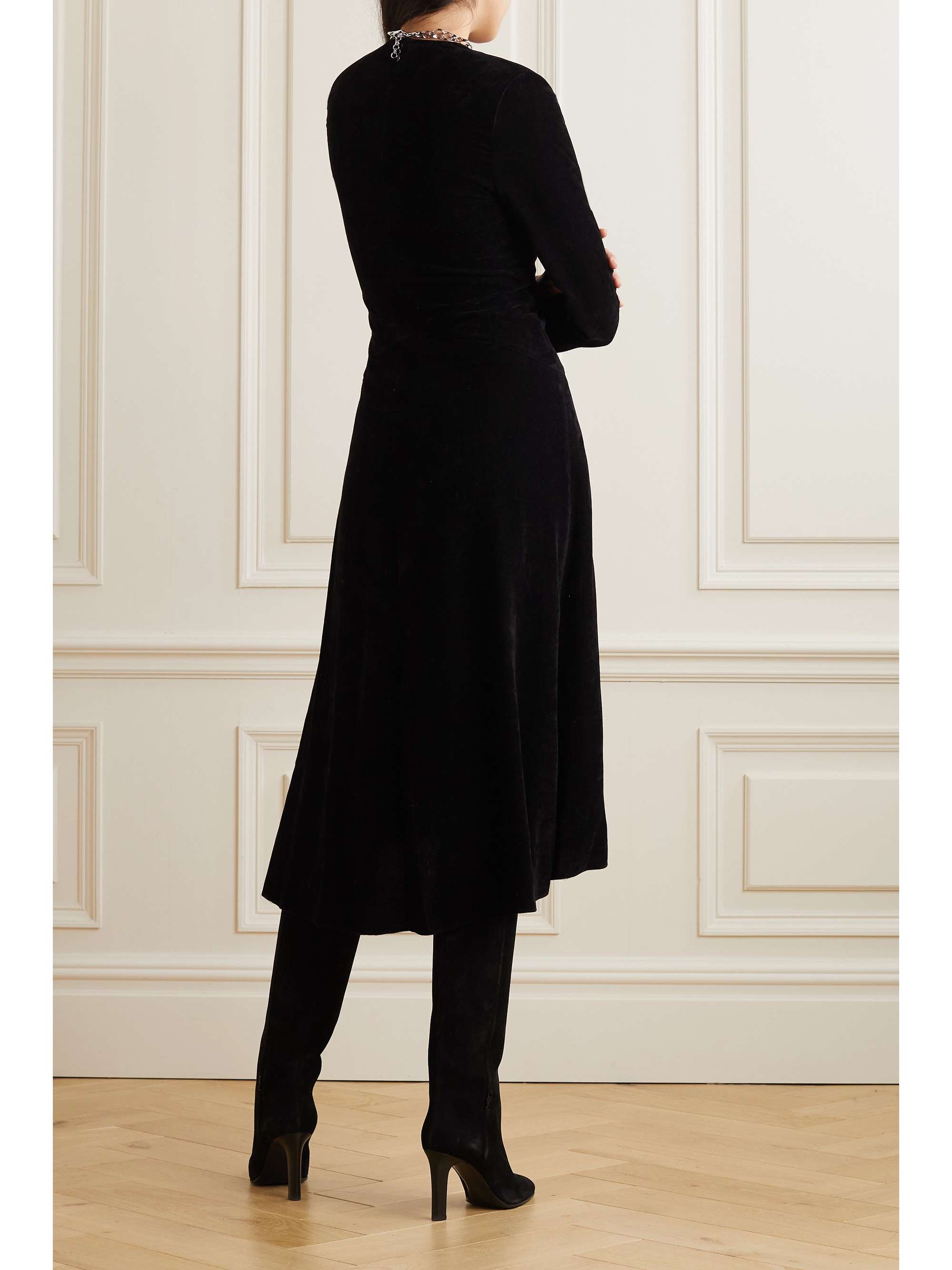 ISABEL MARANT Havena twist-front velvet midi dress