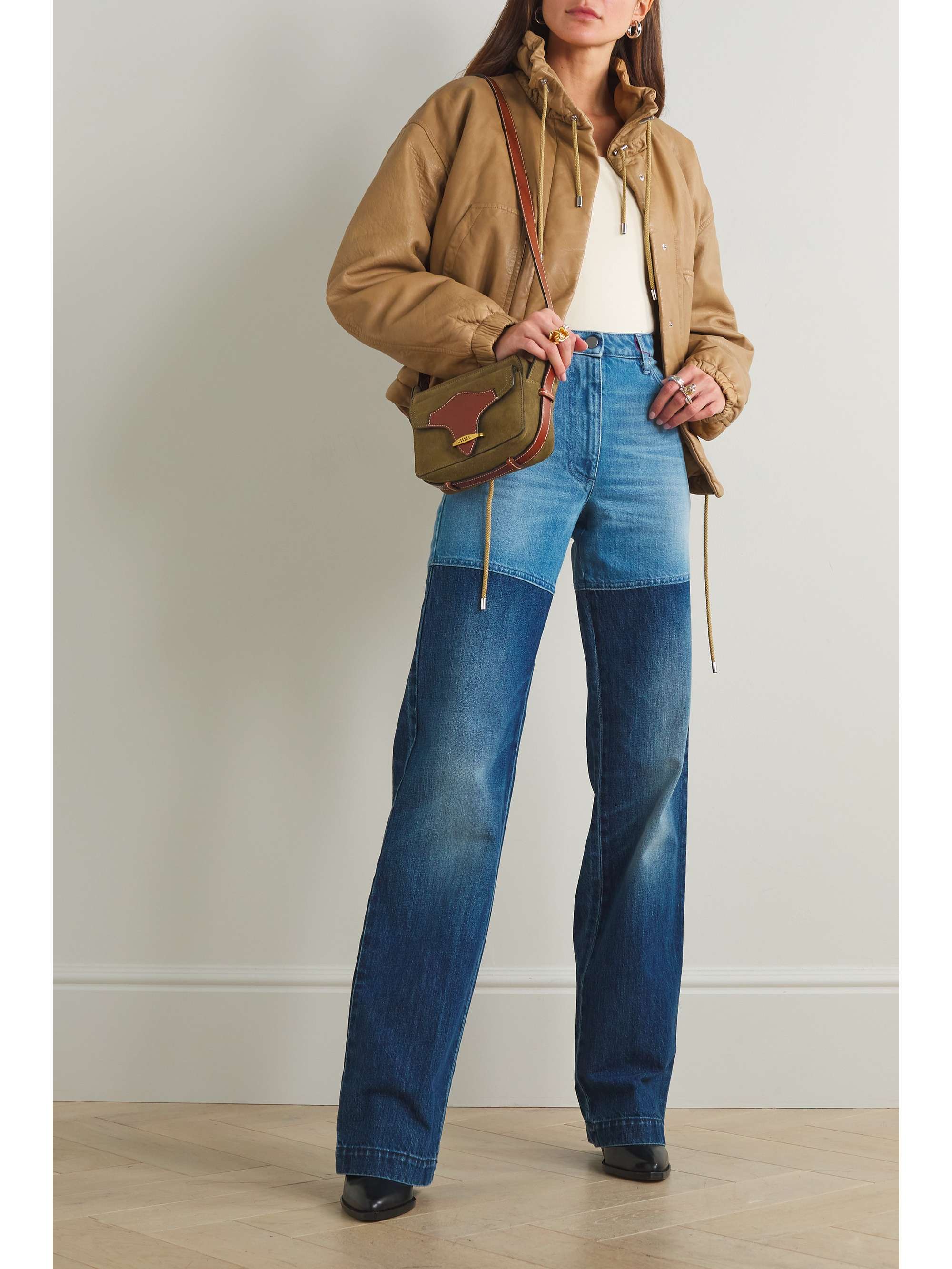ISABEL MARANT Akiras gathered textured-leather jacket