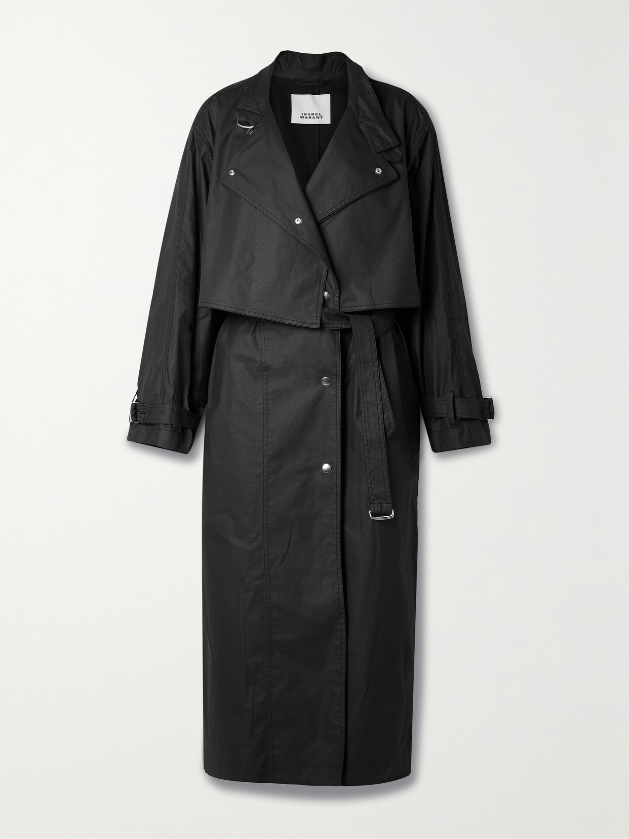 Isabel Marant - Garali Coated Cotton-blend Canvas Trench Coat - Black