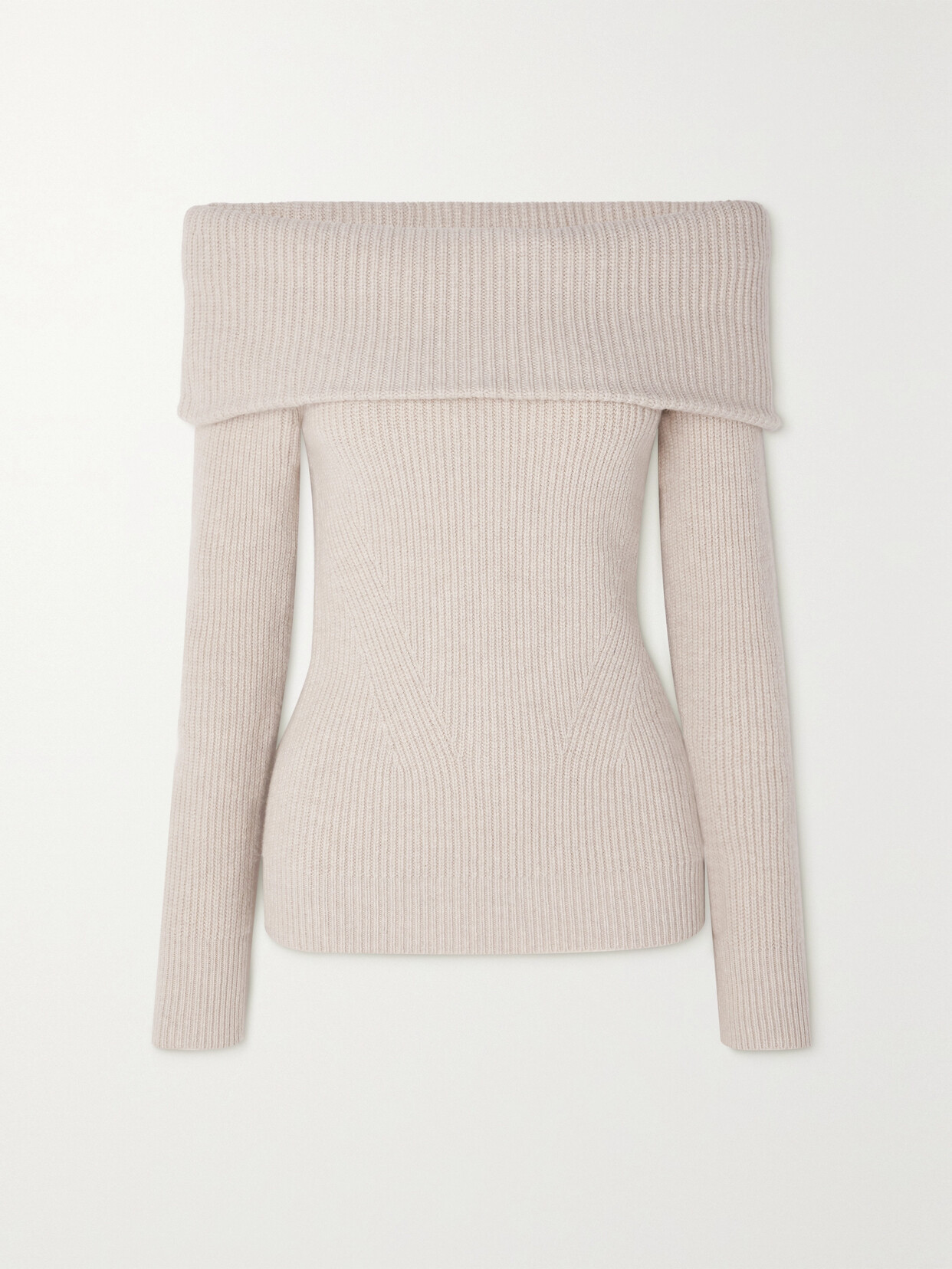 Isabel Marant - Baya Off-the-shoulder Ribbed Wool And Cashmere-blend Sweater - Neutrals