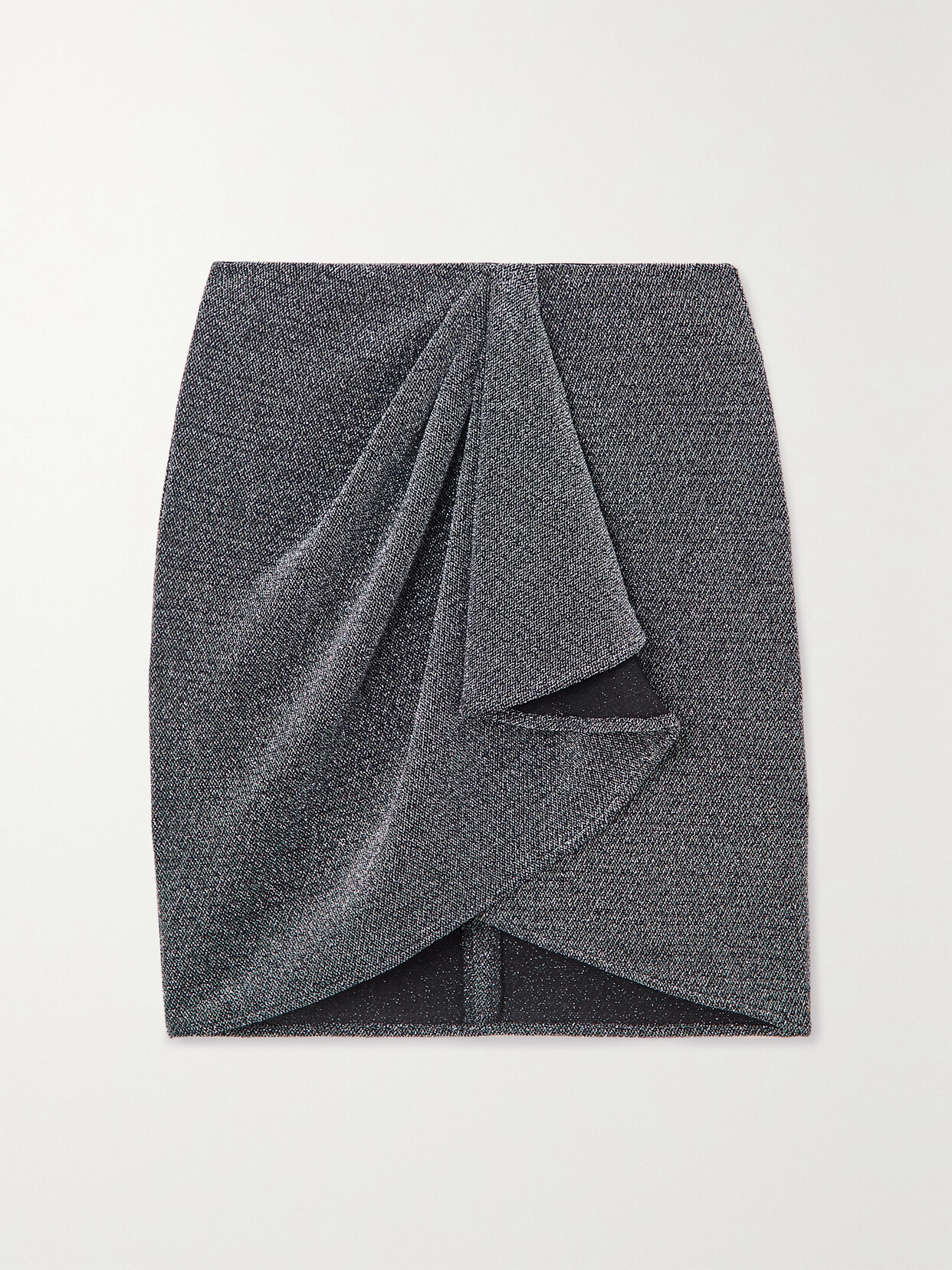 Marant Étoile Bergen Draped Metallic Stretch-jersey Mini Skirt
