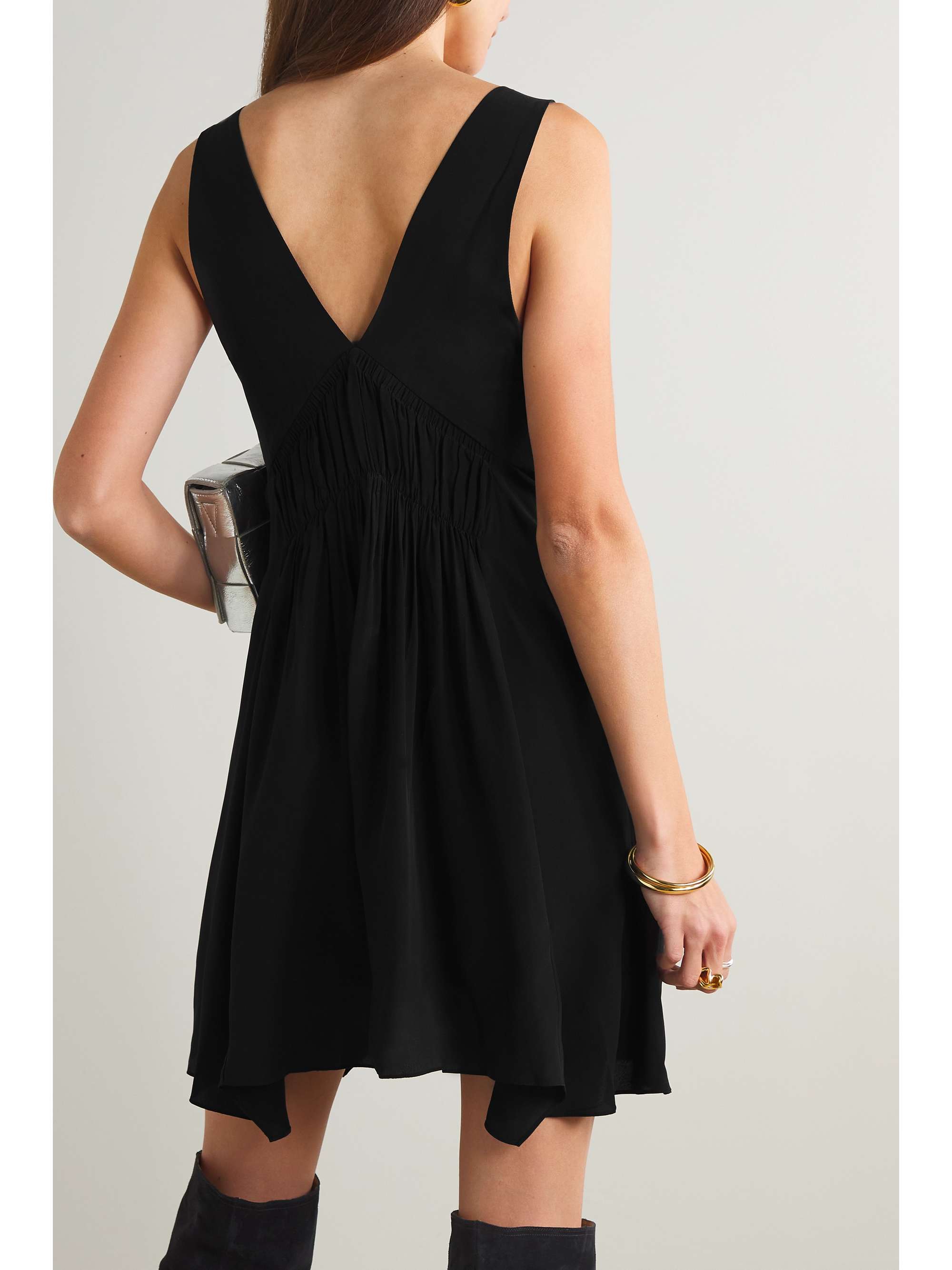 ISABEL MARANT Nalatia gathered silk crepe de chine mini dress