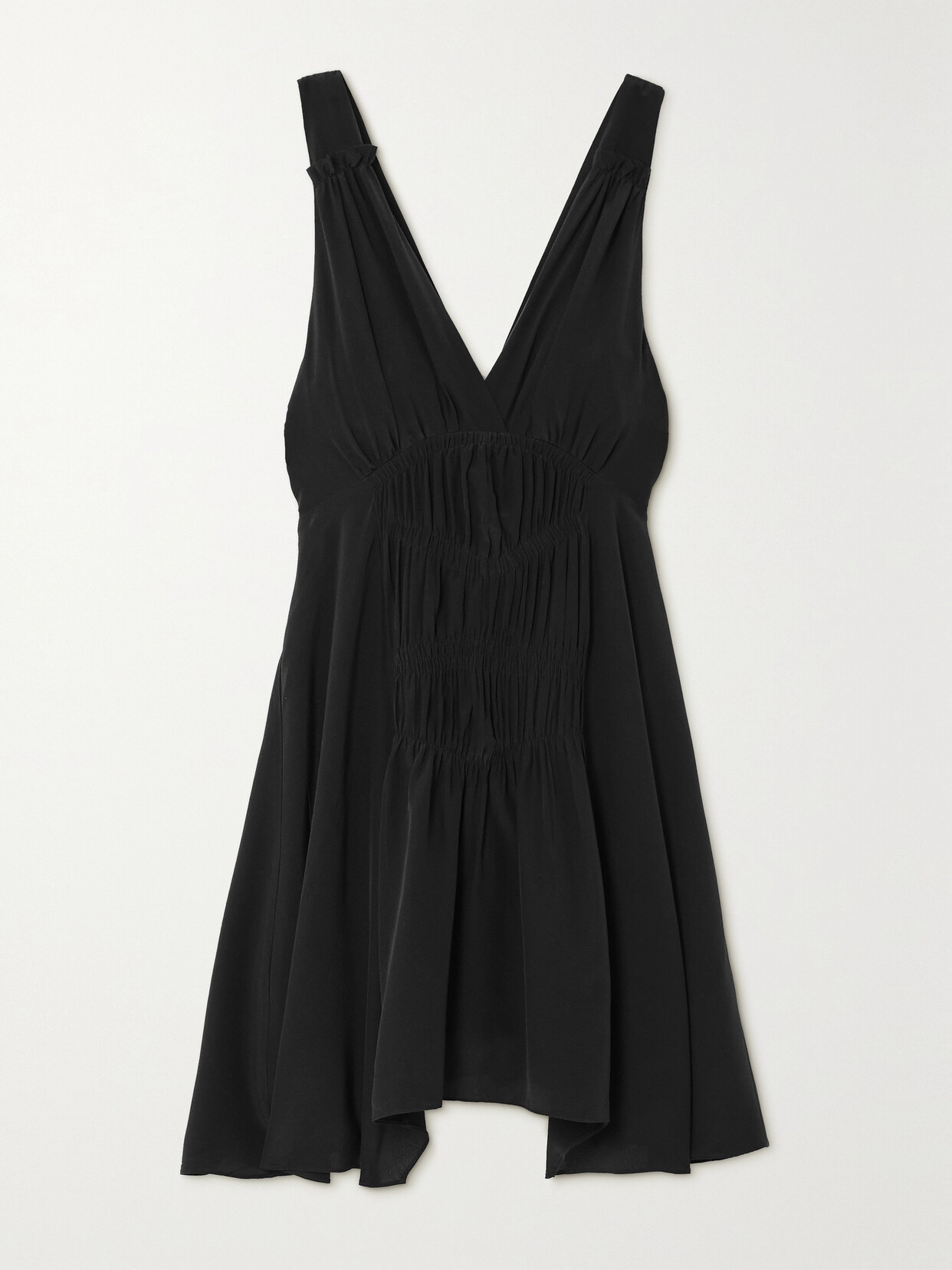 Isabel Marant - Nalatia Gathered Silk Crepe De Chine Mini Dress - Black