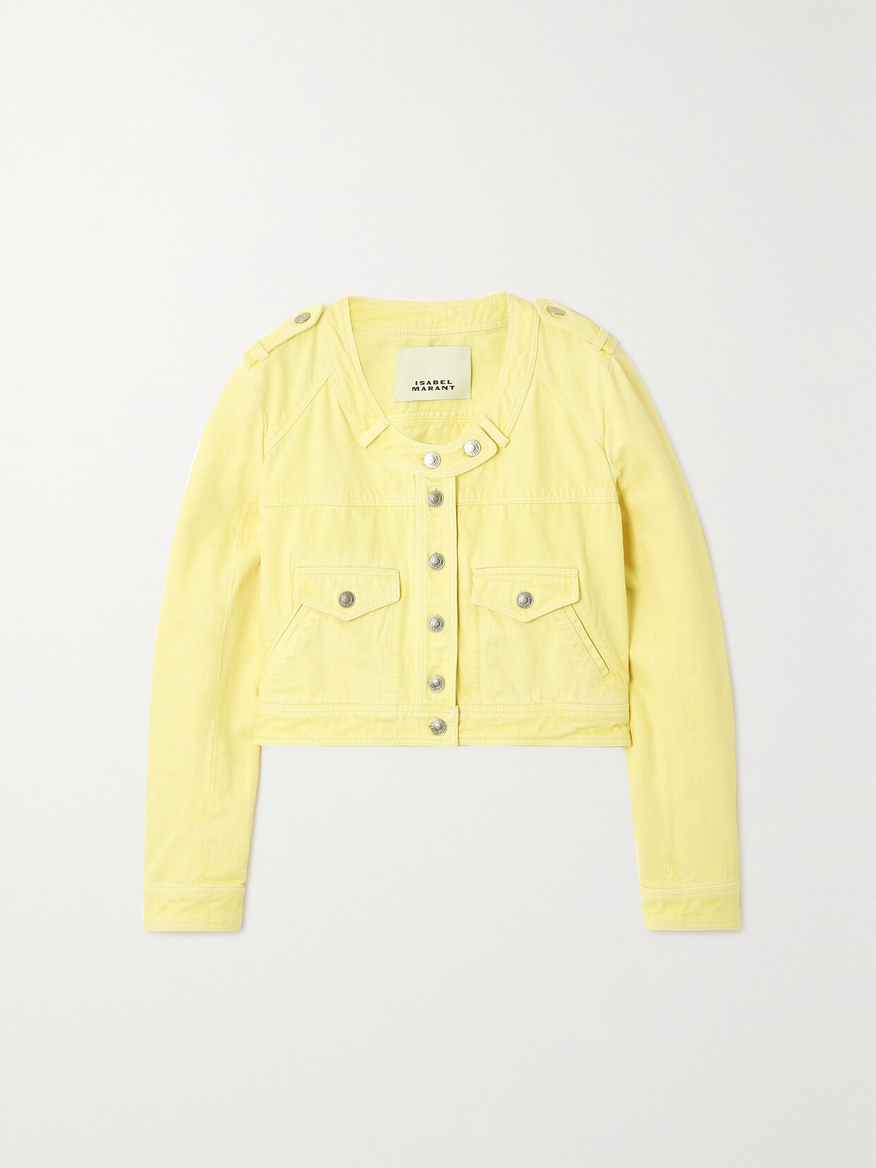 Isabel Marant - Valene Cropped Denim Jacket - Yellow