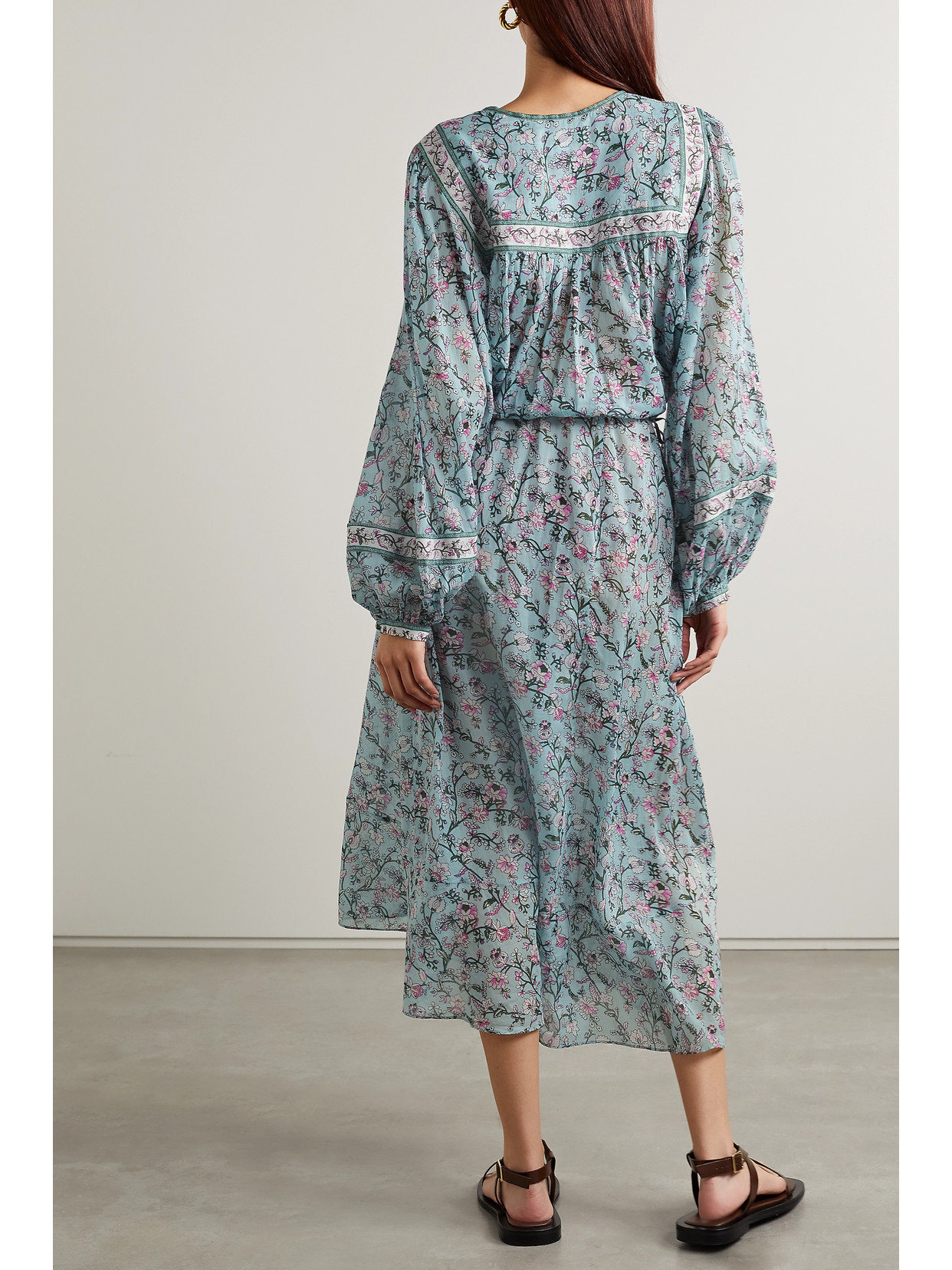 Isabel Marant Étoile Greila Floral-print Midi Dress In Green