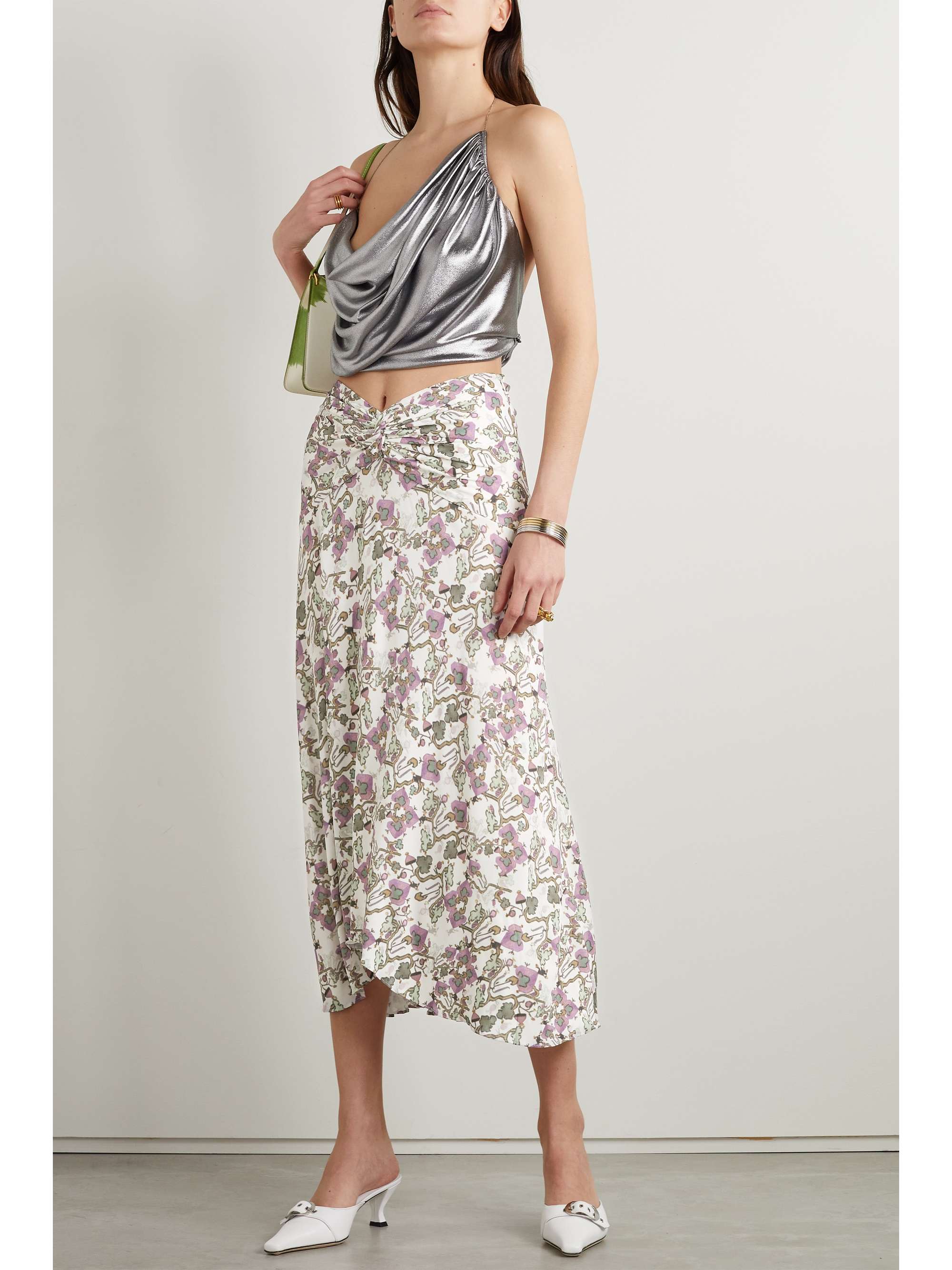 Begå underslæb Laboratorium Bloodstained ISABEL MARANT Juneo twist-front floral-print stretch-jersey midi skirt |  NET-A-PORTER