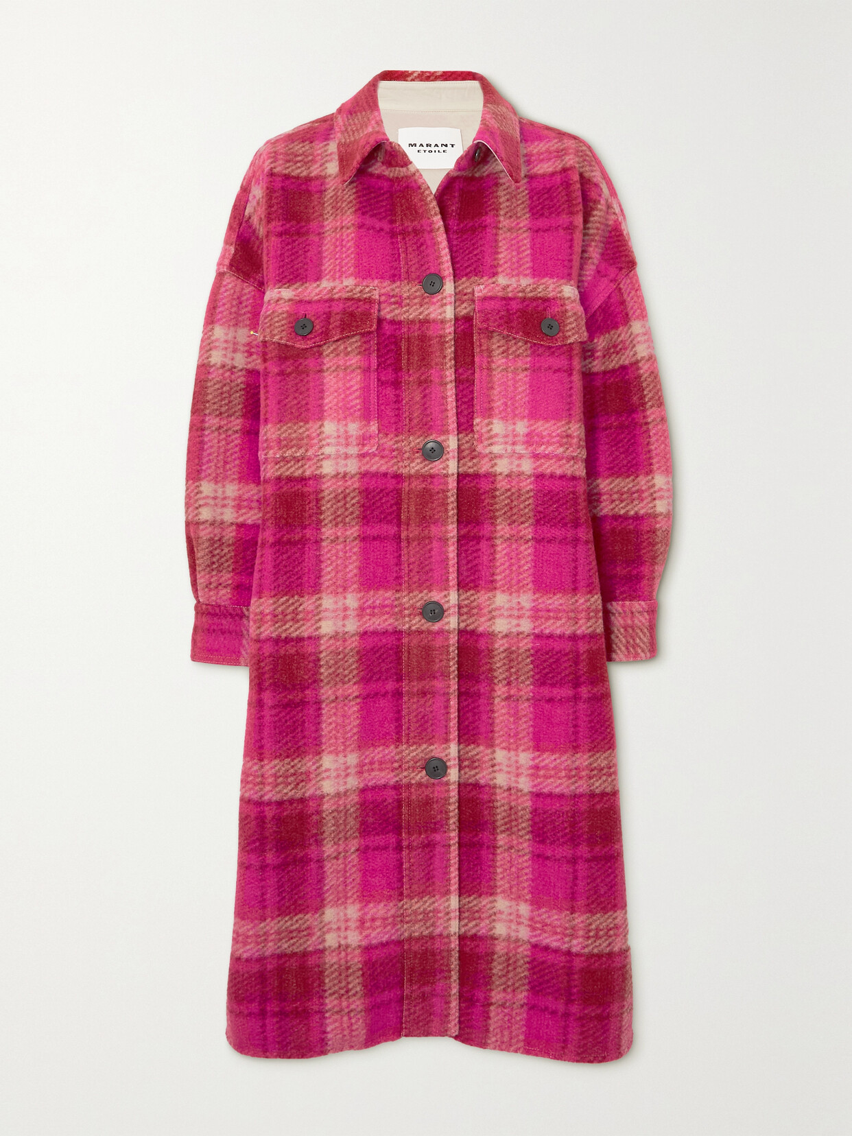 Marant Étoile - Fontizi Oversized Checked Flannel Coat - Pink