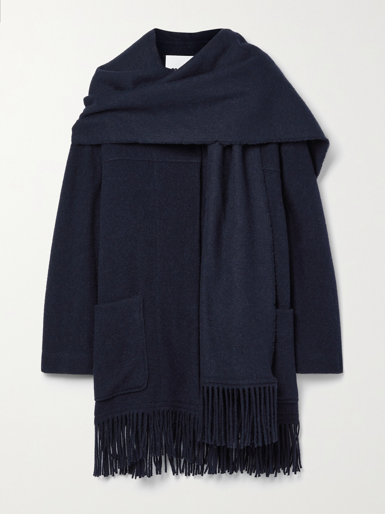 Marant Étoile - Faty Scarf-detailed Fringed Wool-blend Coat - Blue