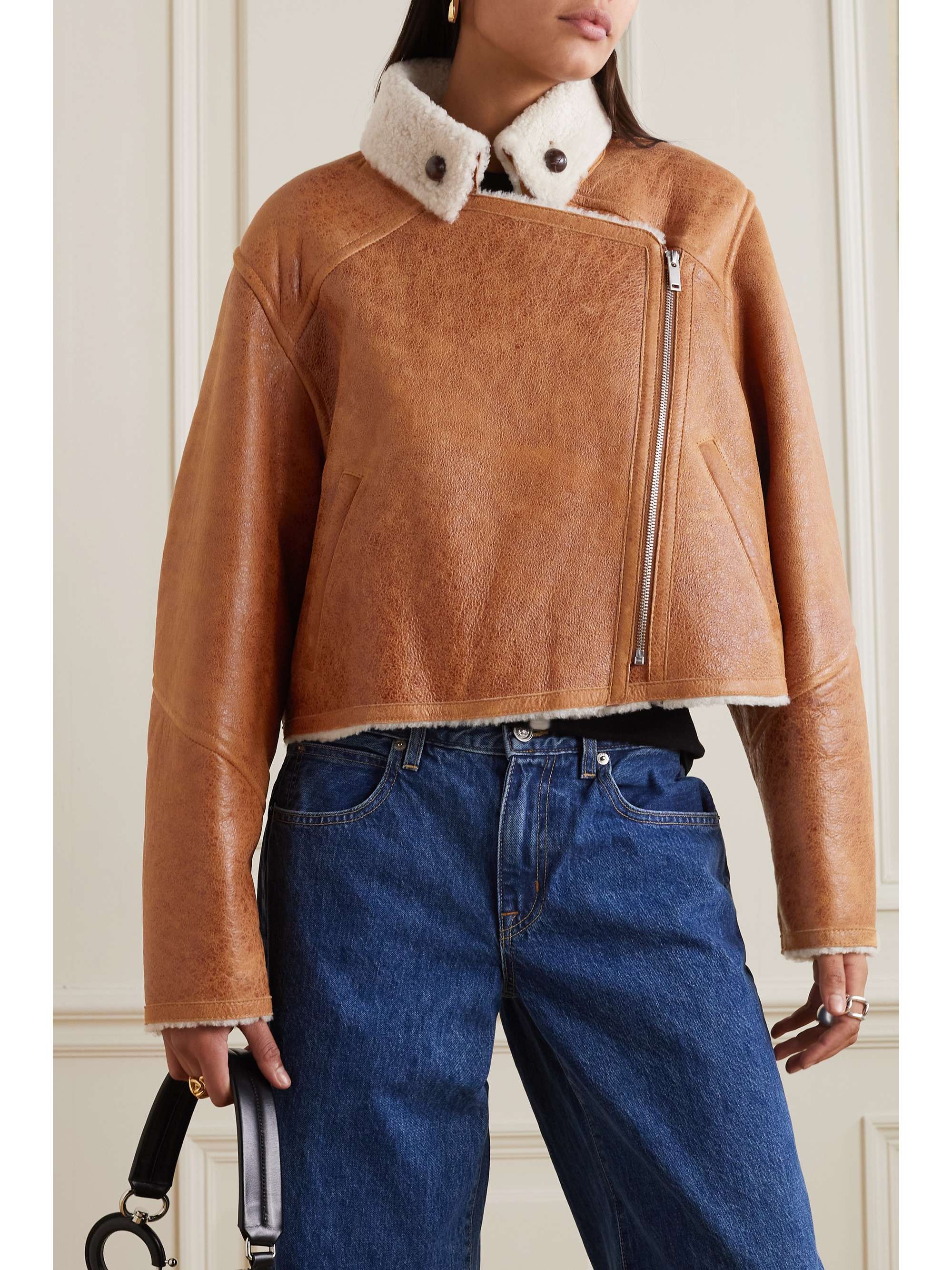 MARANT ÉTOILE Apstya cropped shearling jacket