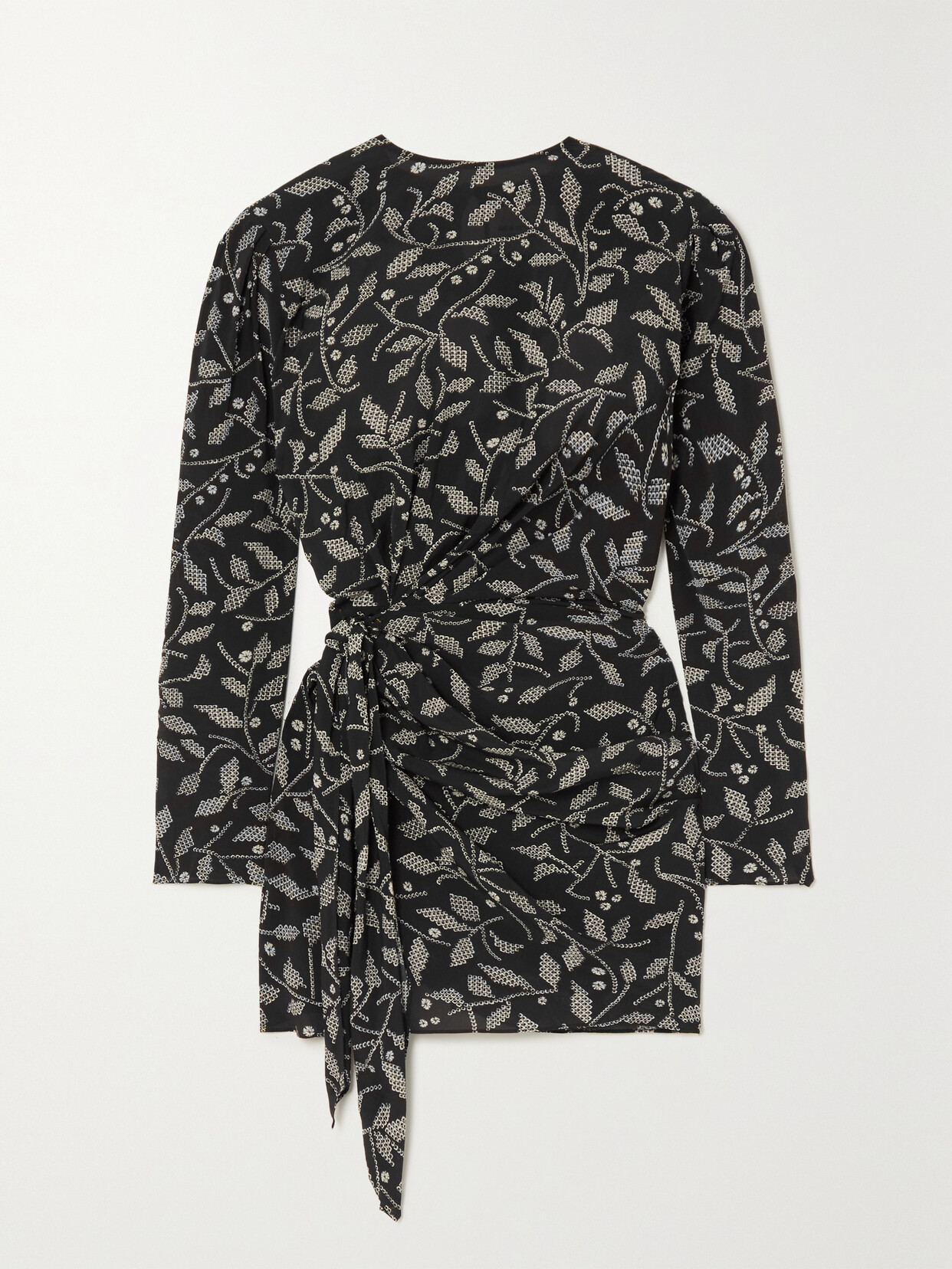 Marant Étoile Dulce Draped Printed Crepe Mini Dress - Black