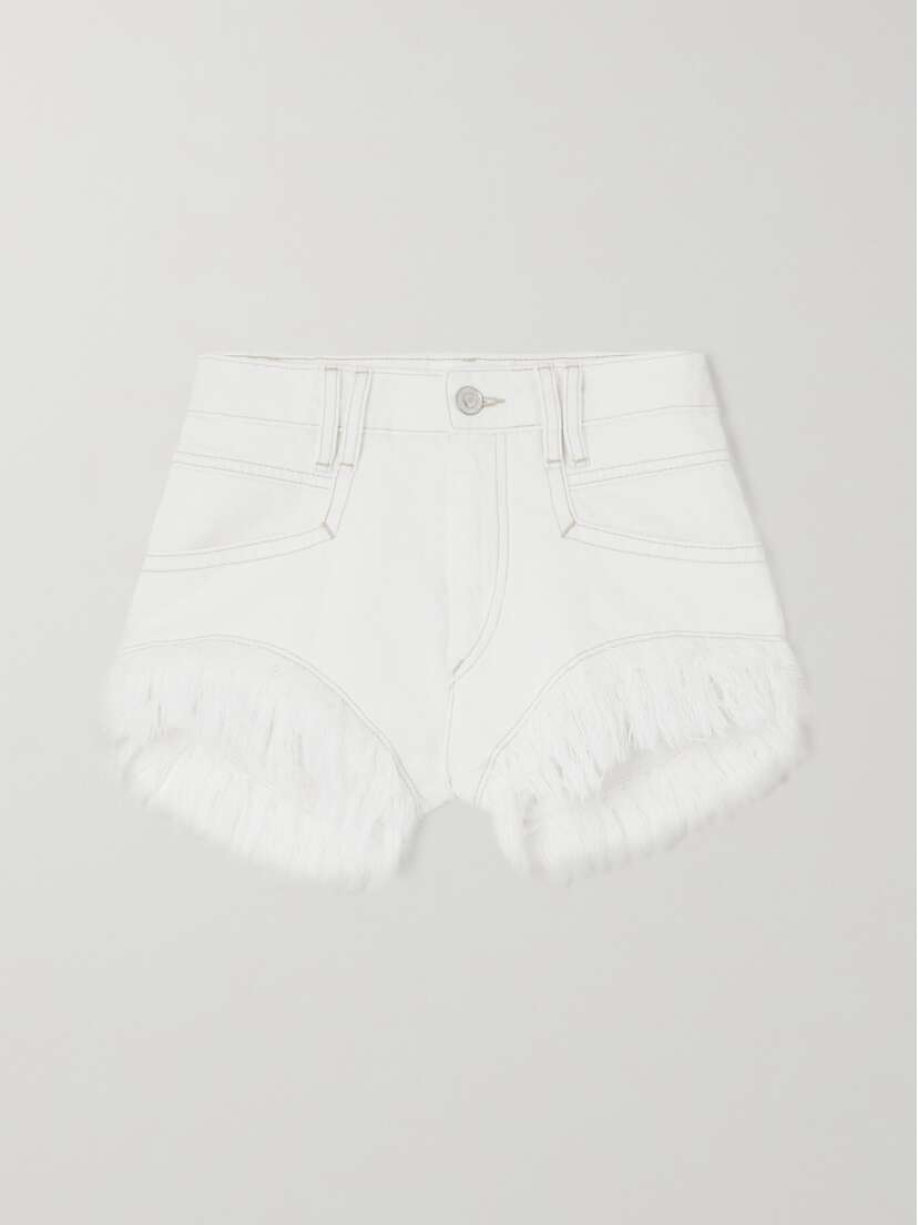 Marant Étoile Eneidao Frayed Denim Shorts