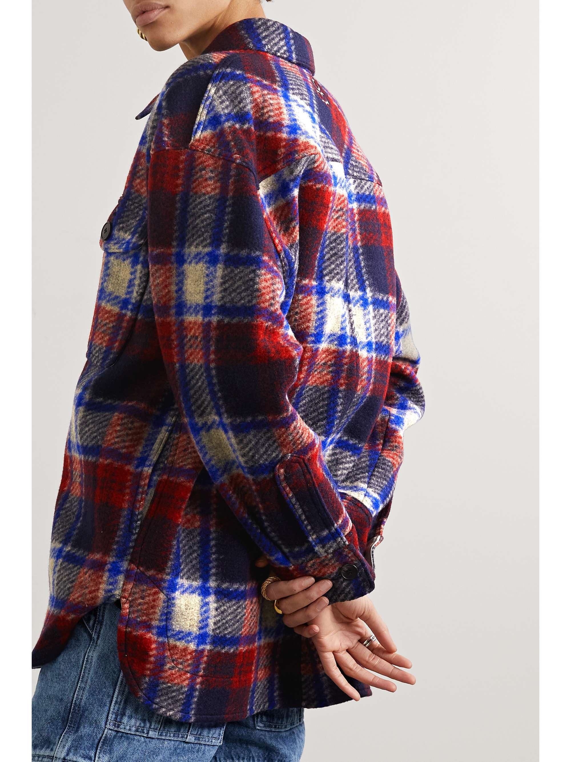 MARANT ÉTOILE Harveli oversized checked flannel coat