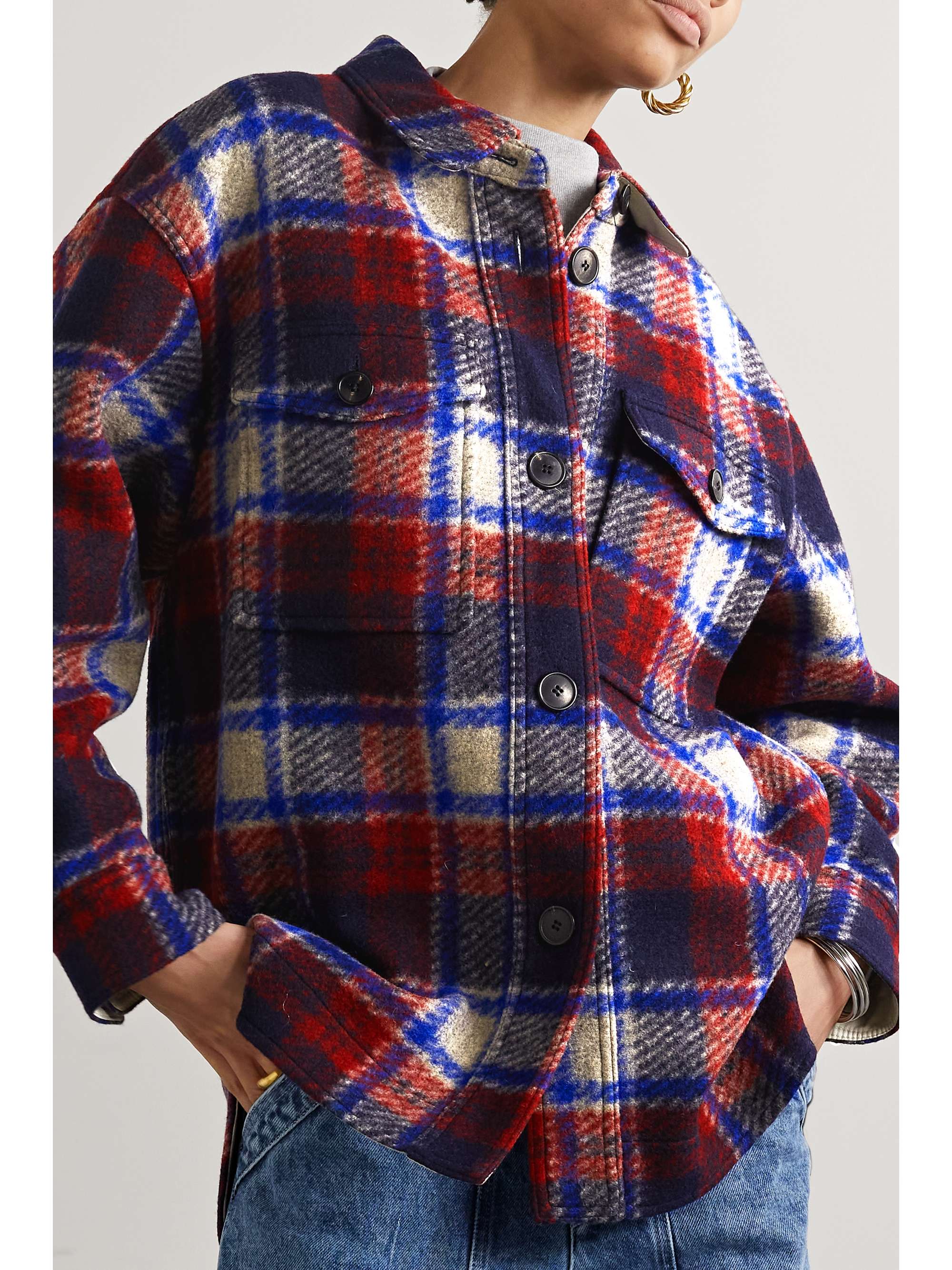 MARANT ÉTOILE Harveli oversized checked flannel coat