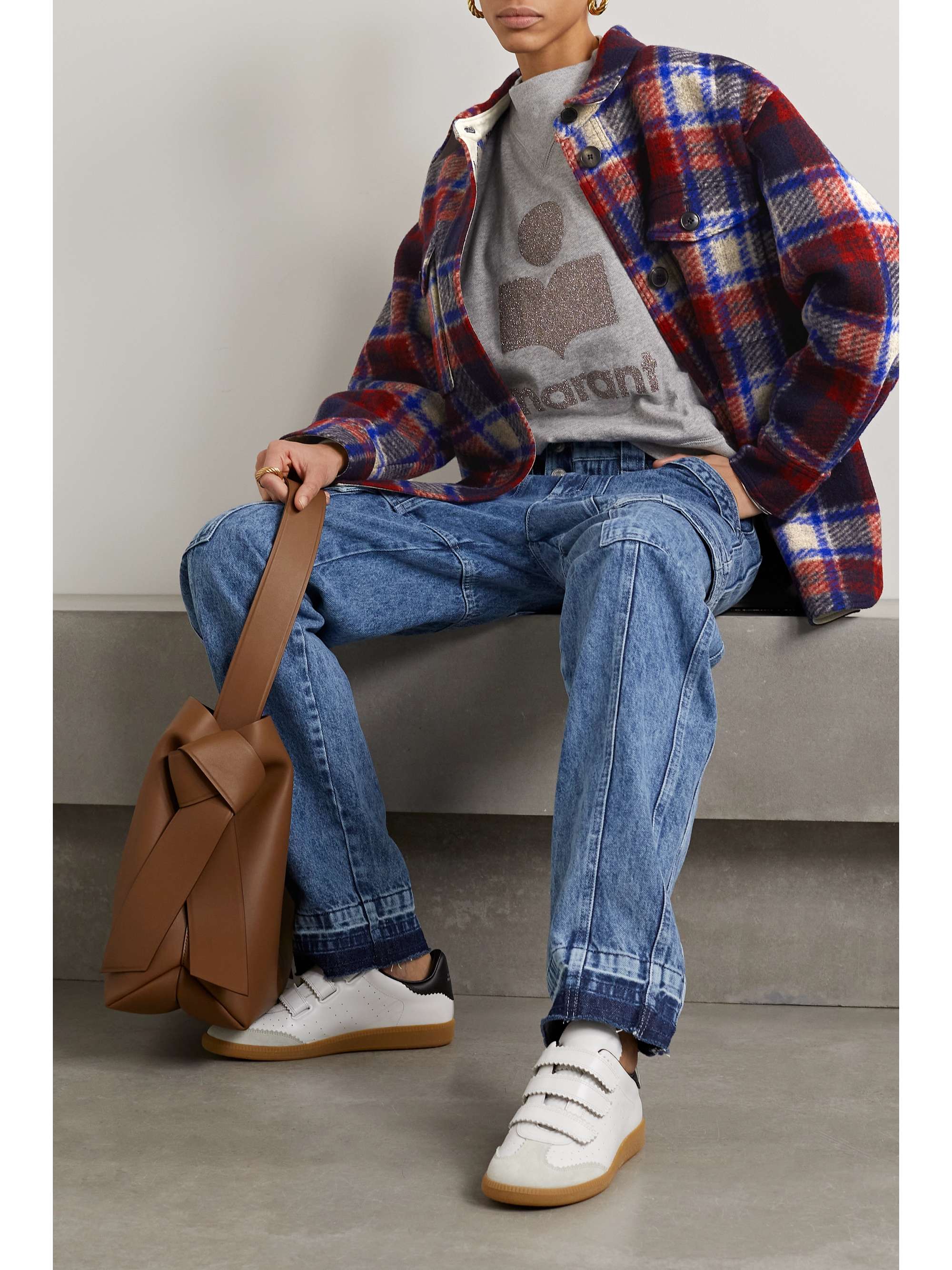 MARANT ÉTOILE Harveli oversized checked flannel coat