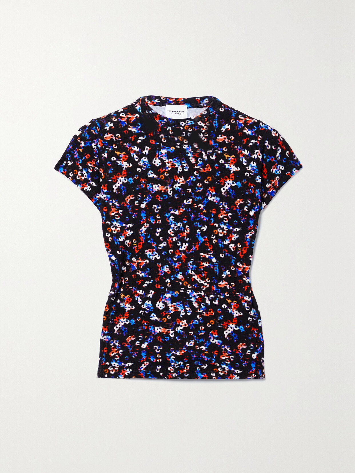 Marant Étoile Juvia Cropped Open-back Printed Stretch-jersey Top - Black