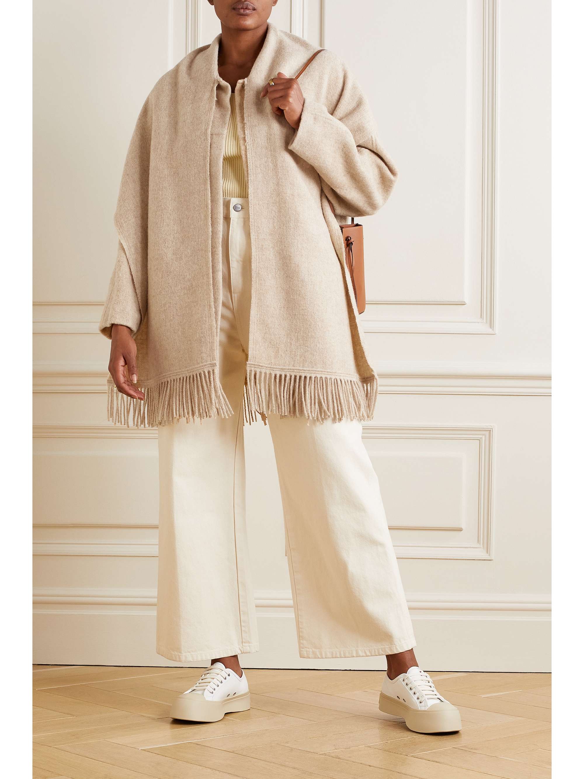 sengetøj Mig selv hvidløg ISABEL MARANT ÉTOILE Faty draped fringed wool-blend coat | NET-A-PORTER