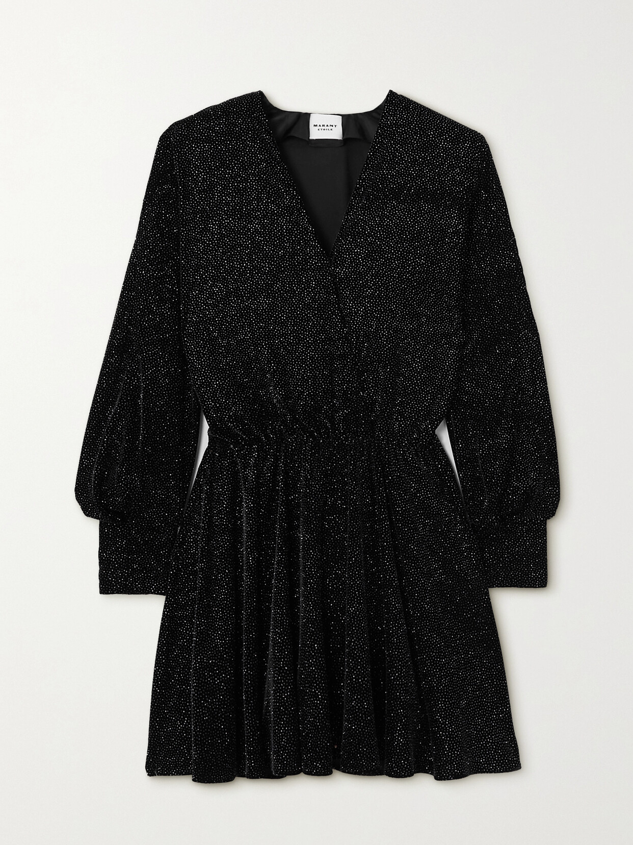 Isabel Marant Étoile Alexane Crystal-embellished Velvet Mini Dress In Black