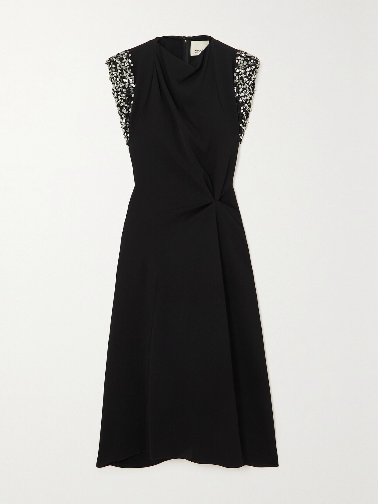 Isabel Marant - Leronia Sequin-trimmed Crepe Midi Dress - Black