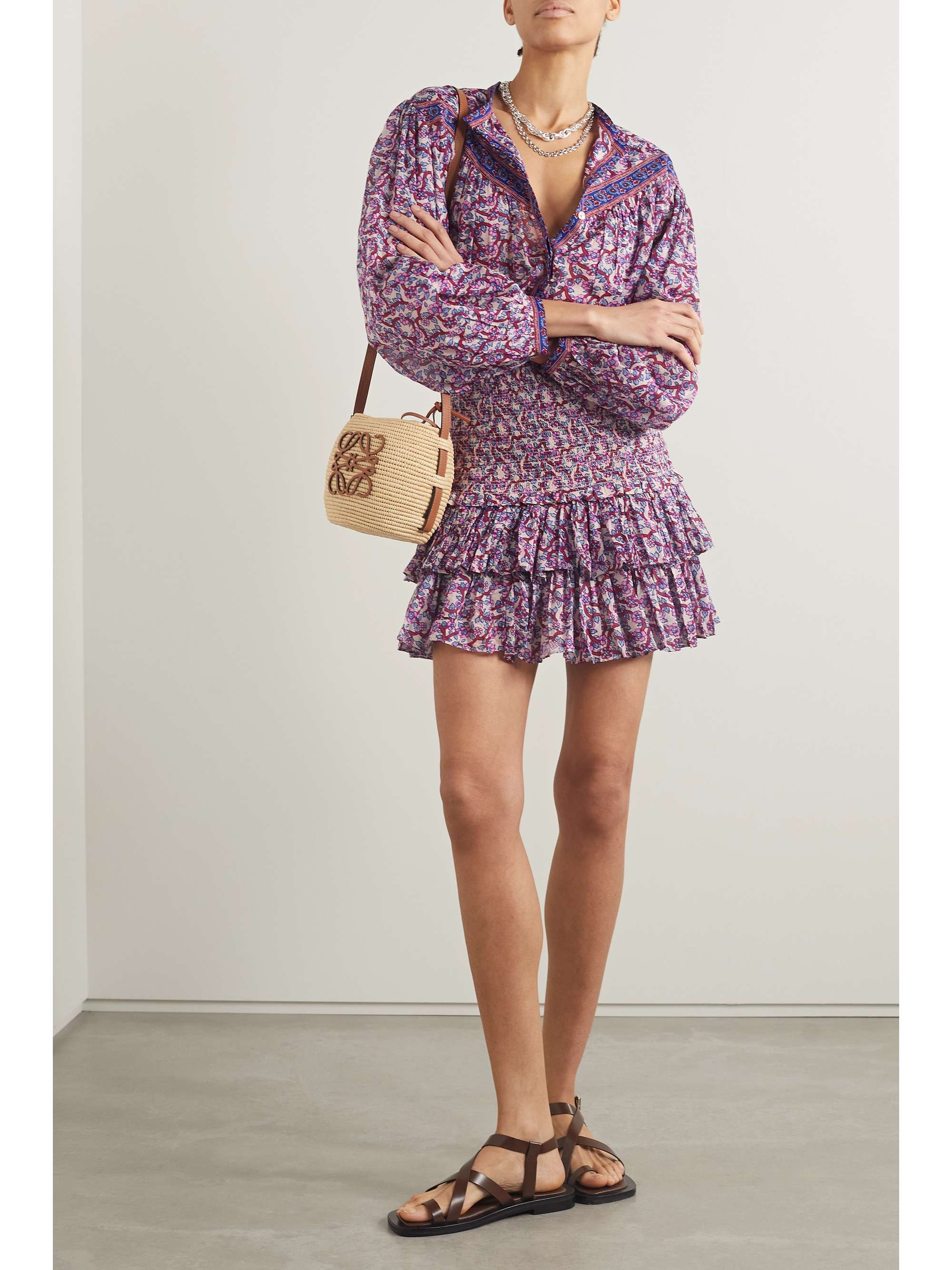 virtuel Installere Vil have ISABEL MARANT ÉTOILE Naomi ruffled floral-print cotton-voile mini skirt |  NET-A-PORTER