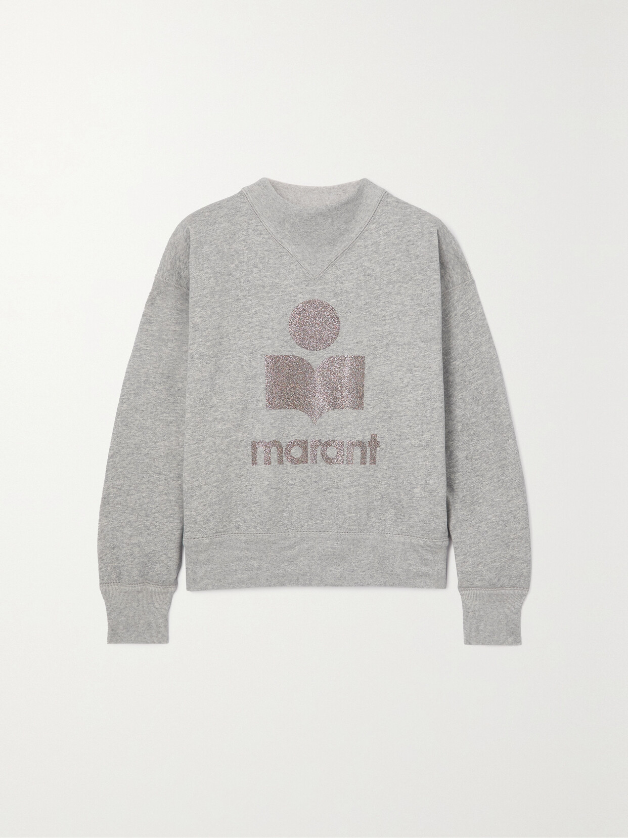 Marant Étoile - Moby Glittered Printed Cotton-blend Jersey Sweatshirt - Gray