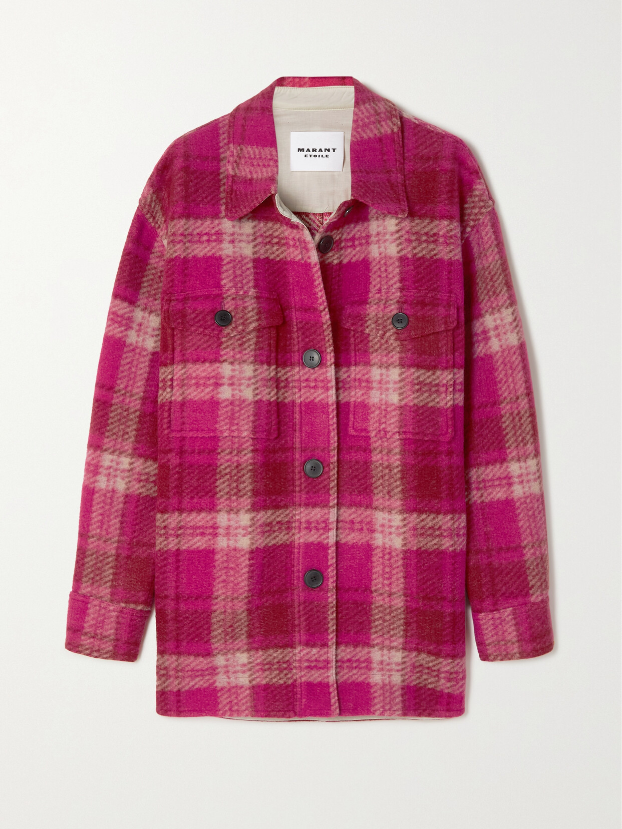 ISABEL MARANT ÉTOILE HARVELI OVERSIZED CHECKED FLANNEL COAT