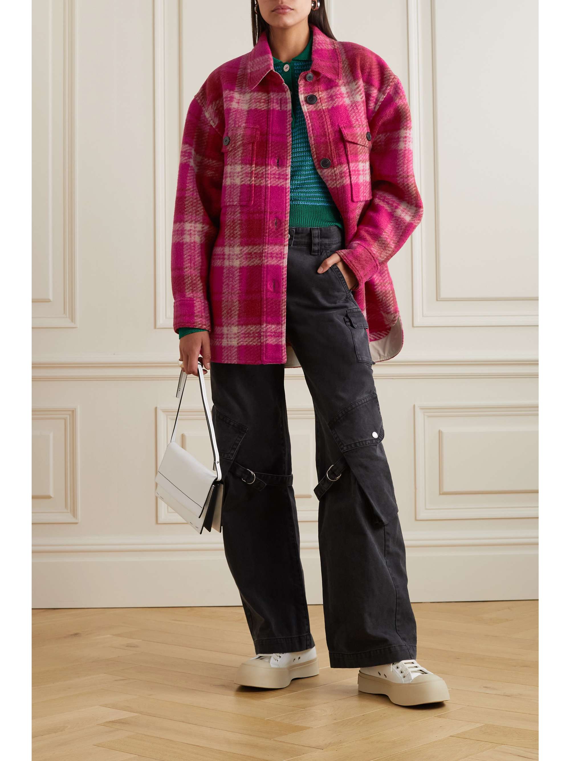 MARANT TOILE Harveli oversized checked flannel coat NET A PORTER