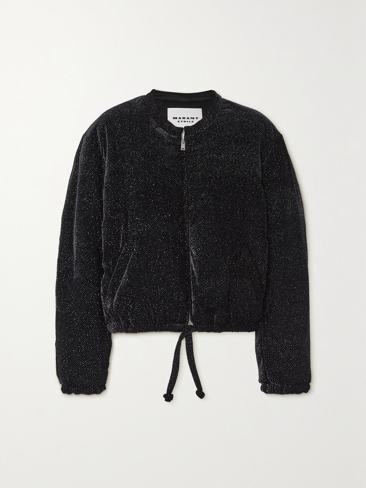 Isabel Marant Étoile Atala Crystal-embellished Velvet Jacket In Black